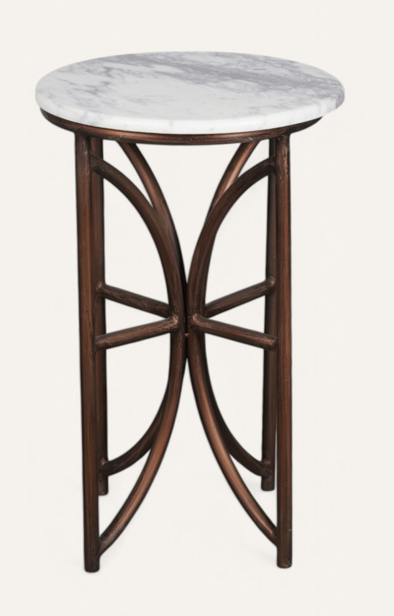 Round Accent Table with Metal Base