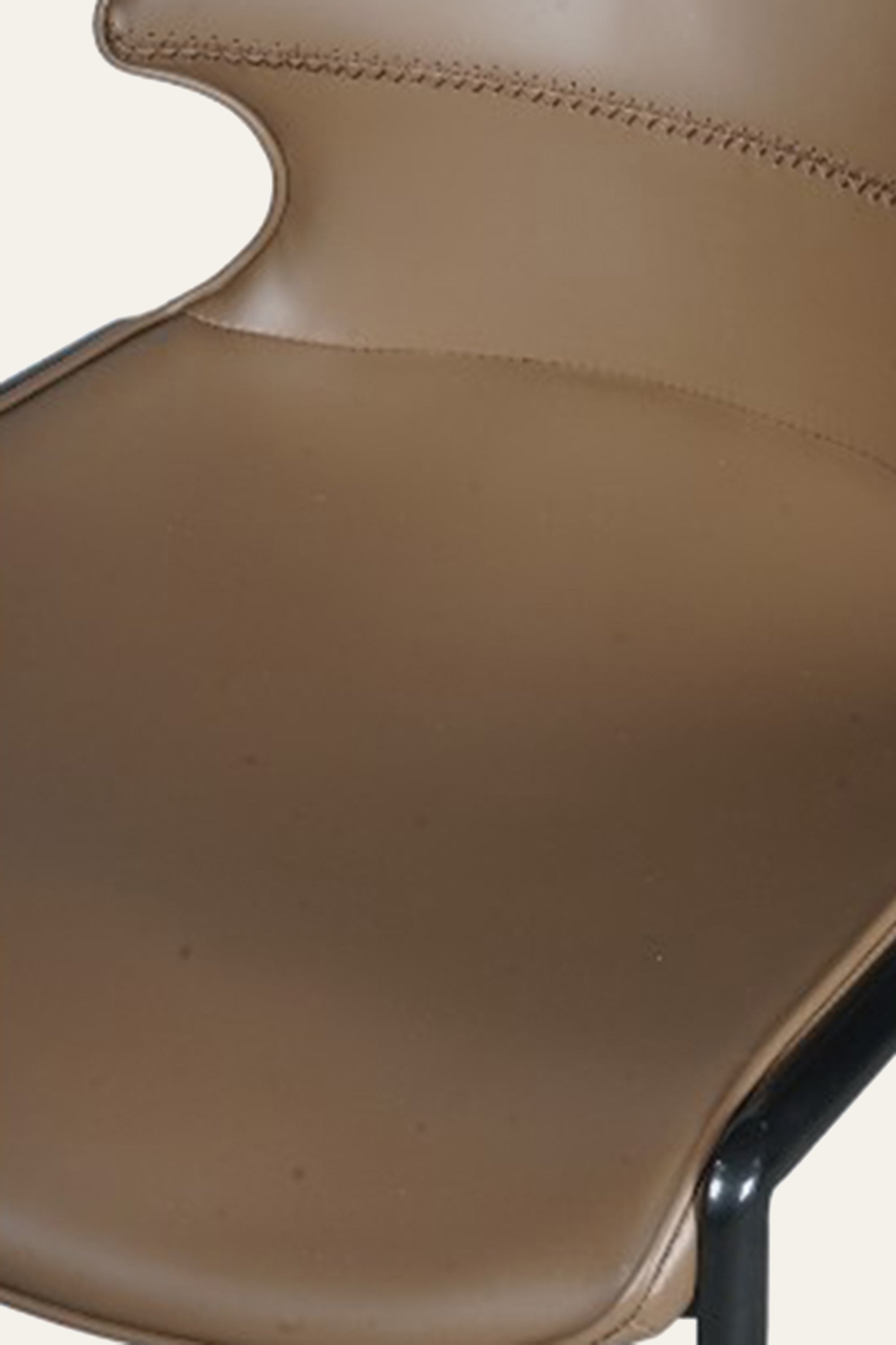 Black Frame Tan Upholstered Arm Chair