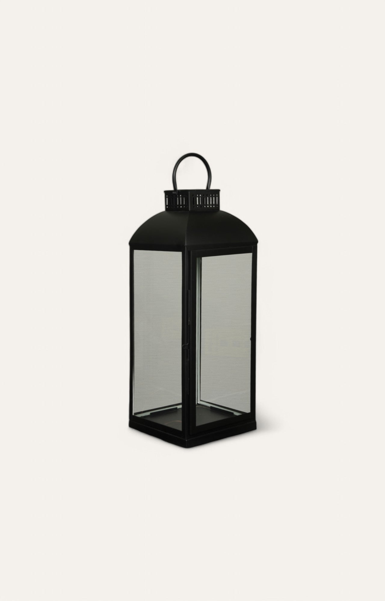 Black Frame Square Glass Lantern