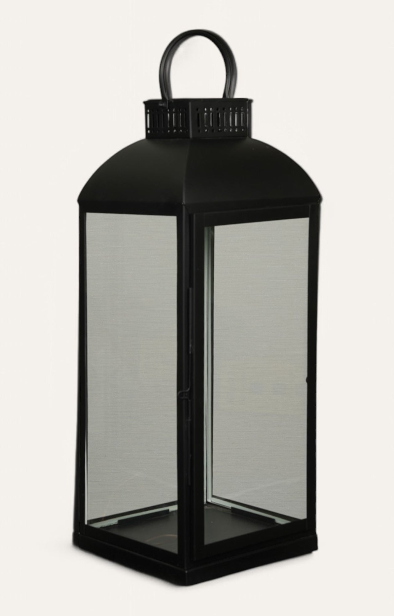 Black Frame Square Glass Lantern