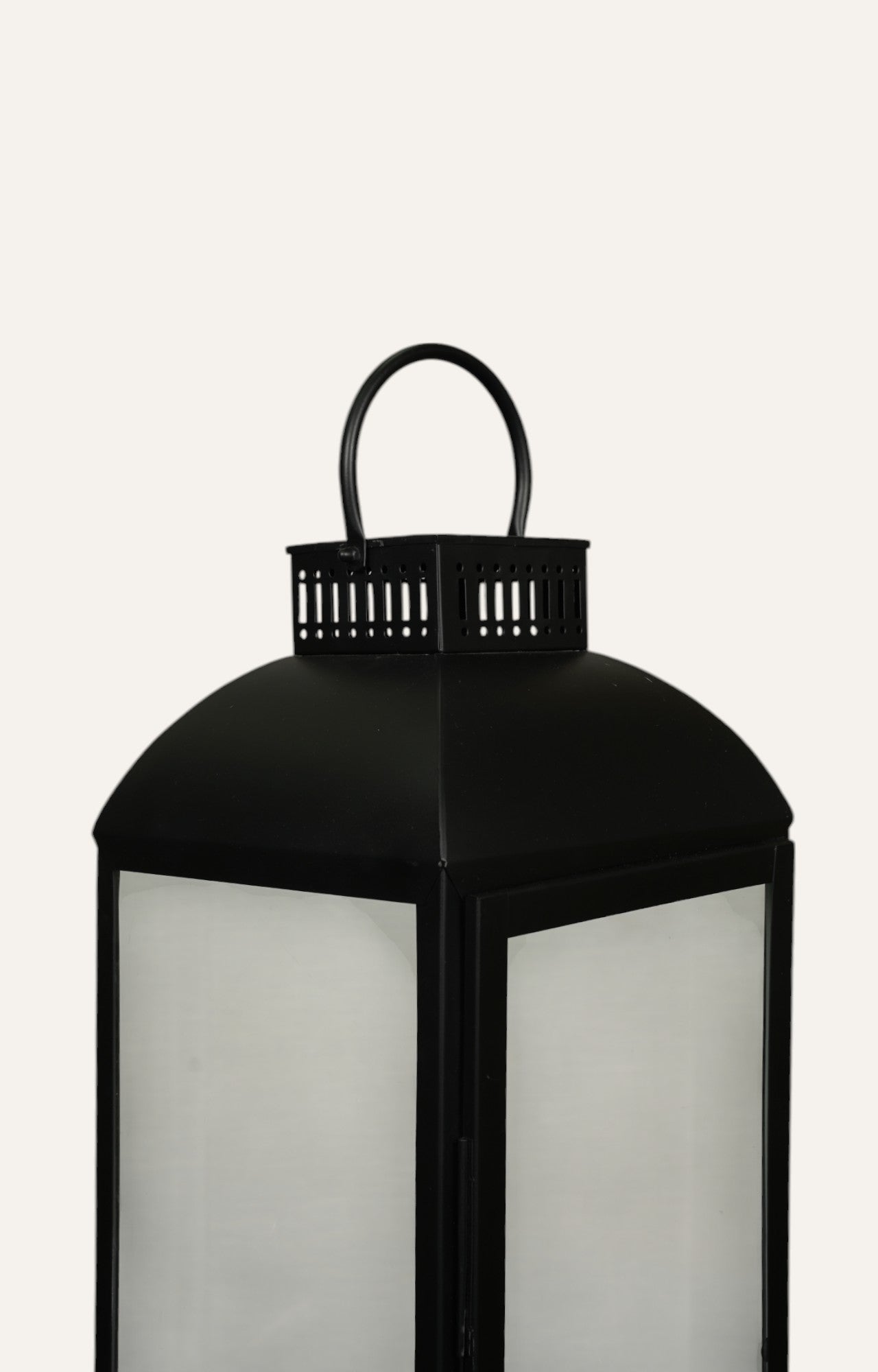 Black Frame Square Glass Lantern