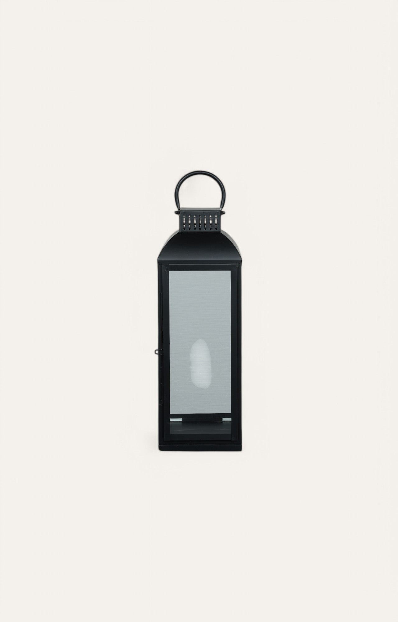 Black Frame Square Glass Lantern