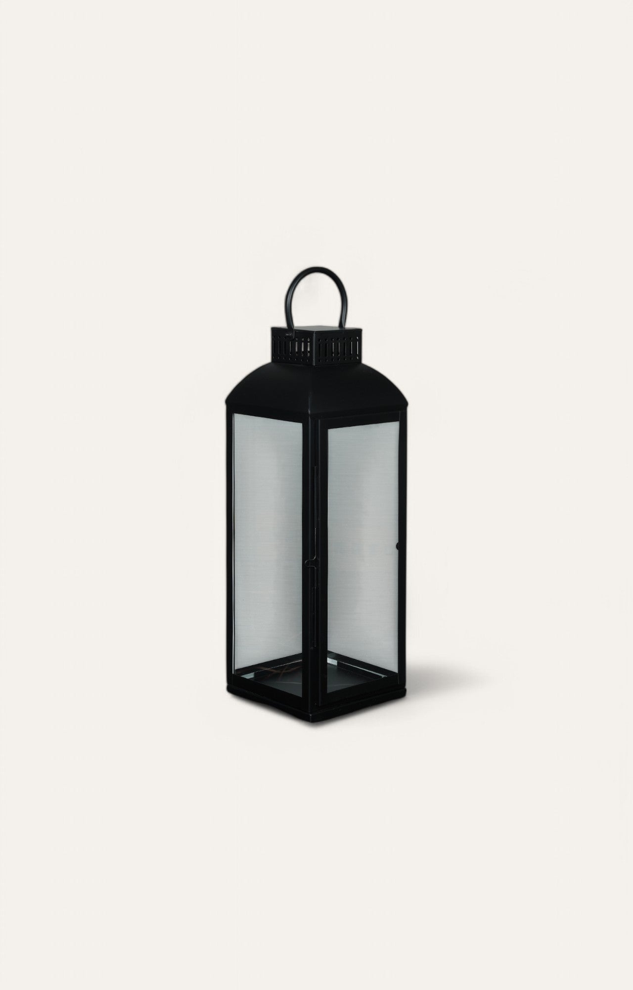 Black Frame Square Glass Lantern