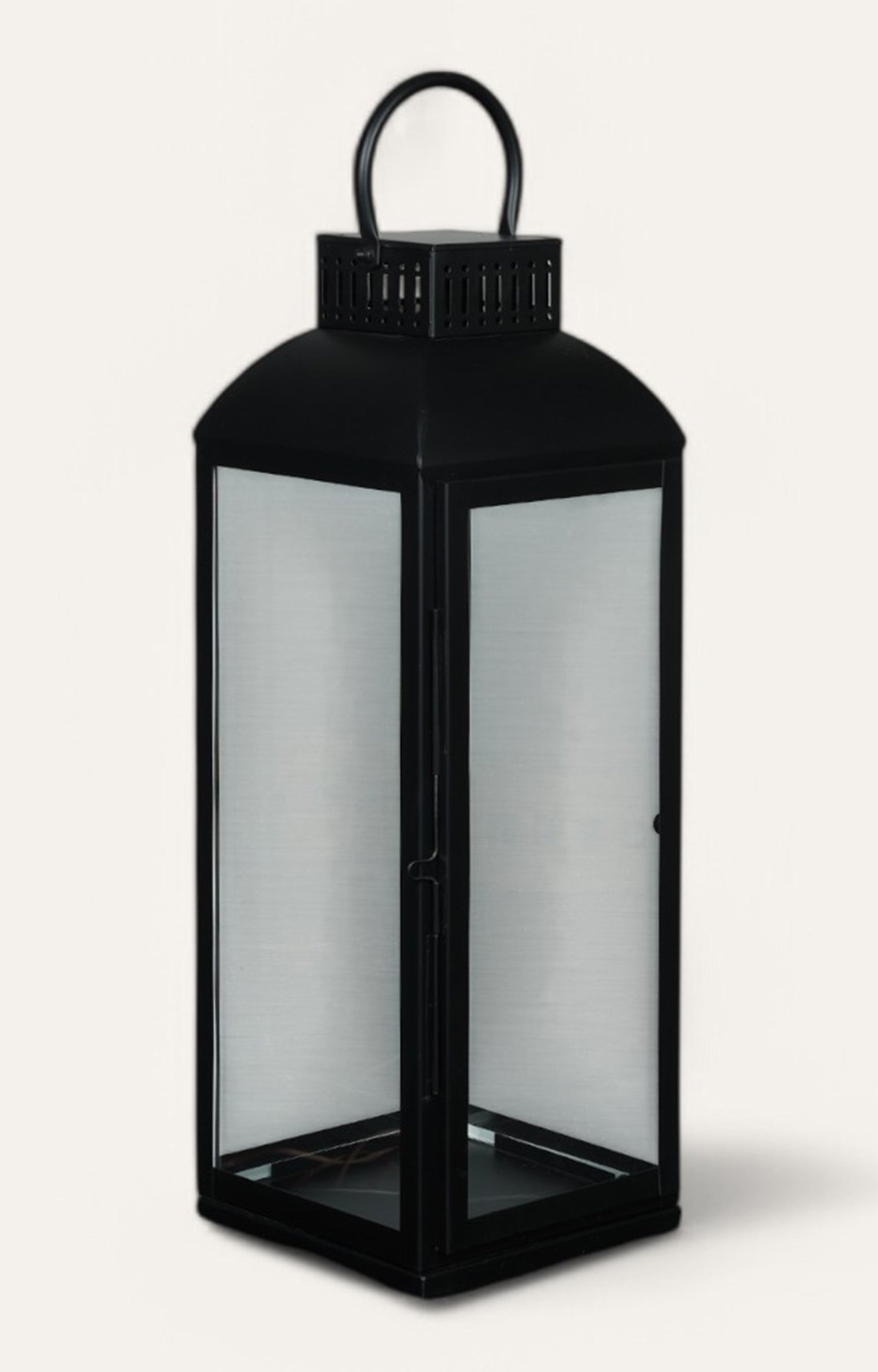 Black Frame Square Glass Lantern Light