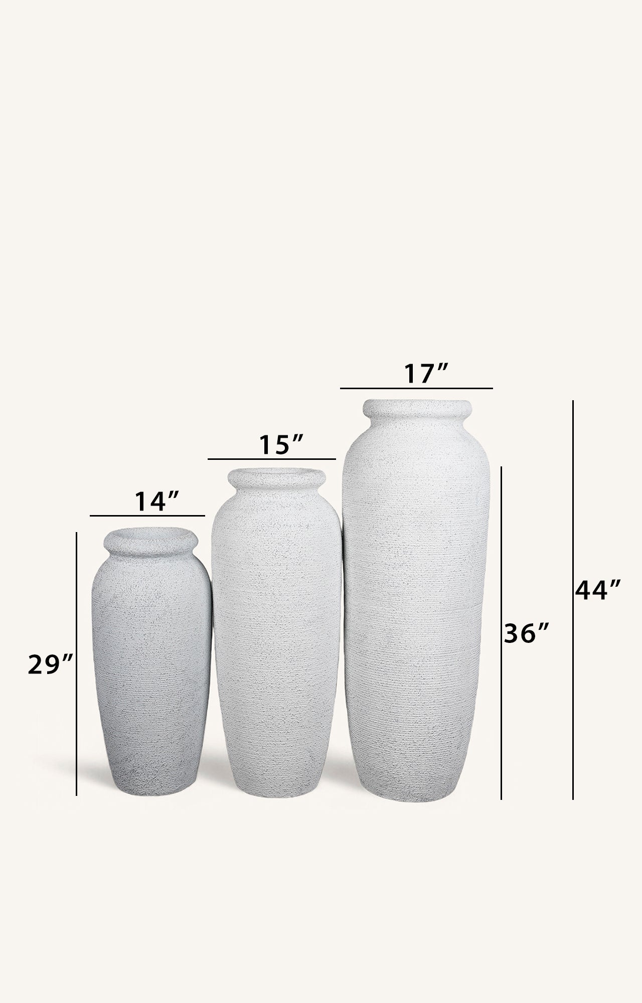 White soft texture tall Planter