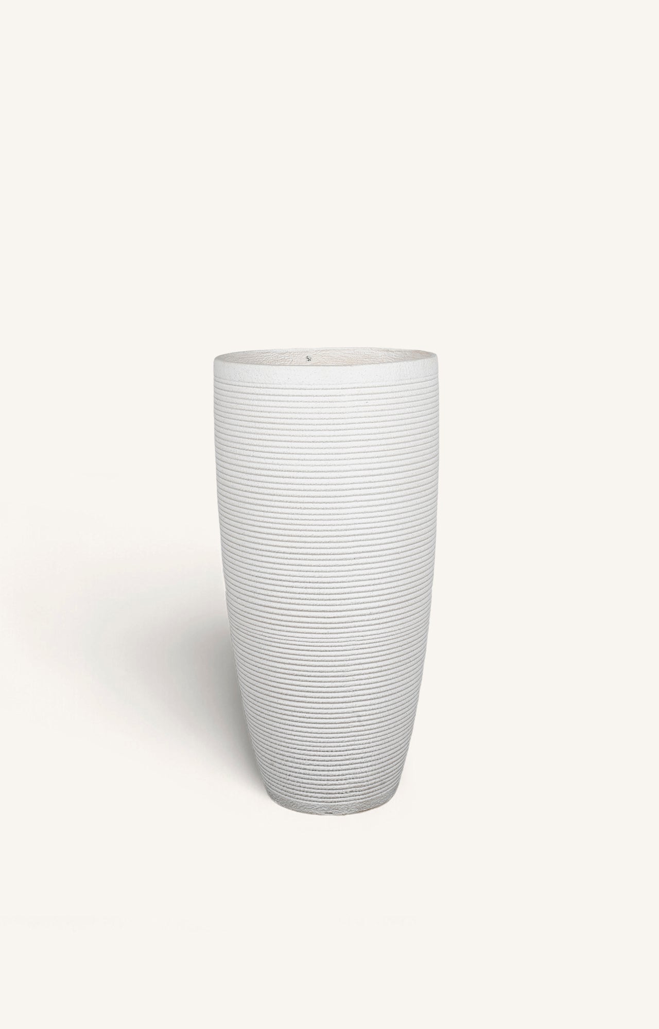 Fluted Pattern White Planter