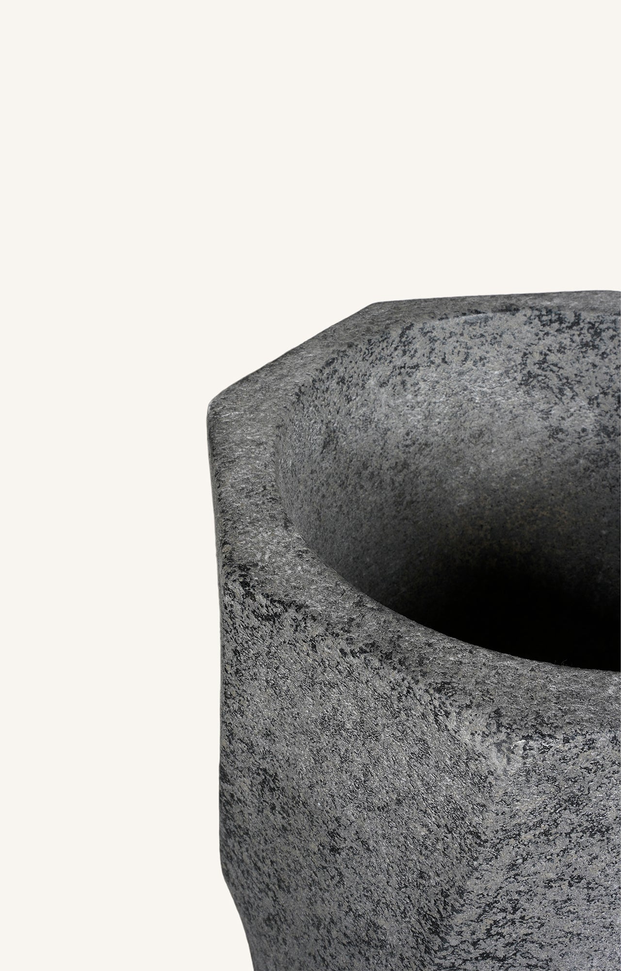 Textured Grey Ceramic Vase Set with Wavy Ribbed Design