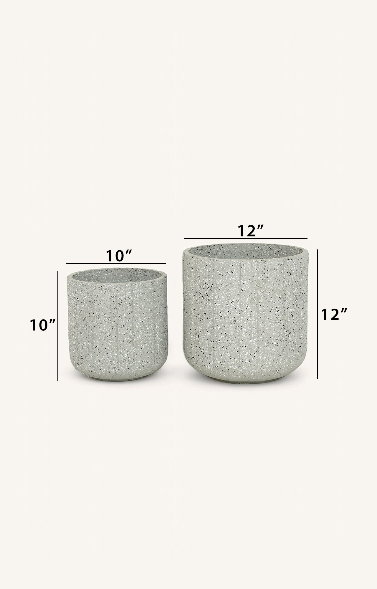 Modern Grey Terrazzo Planter Set with Sleek Matte Finish