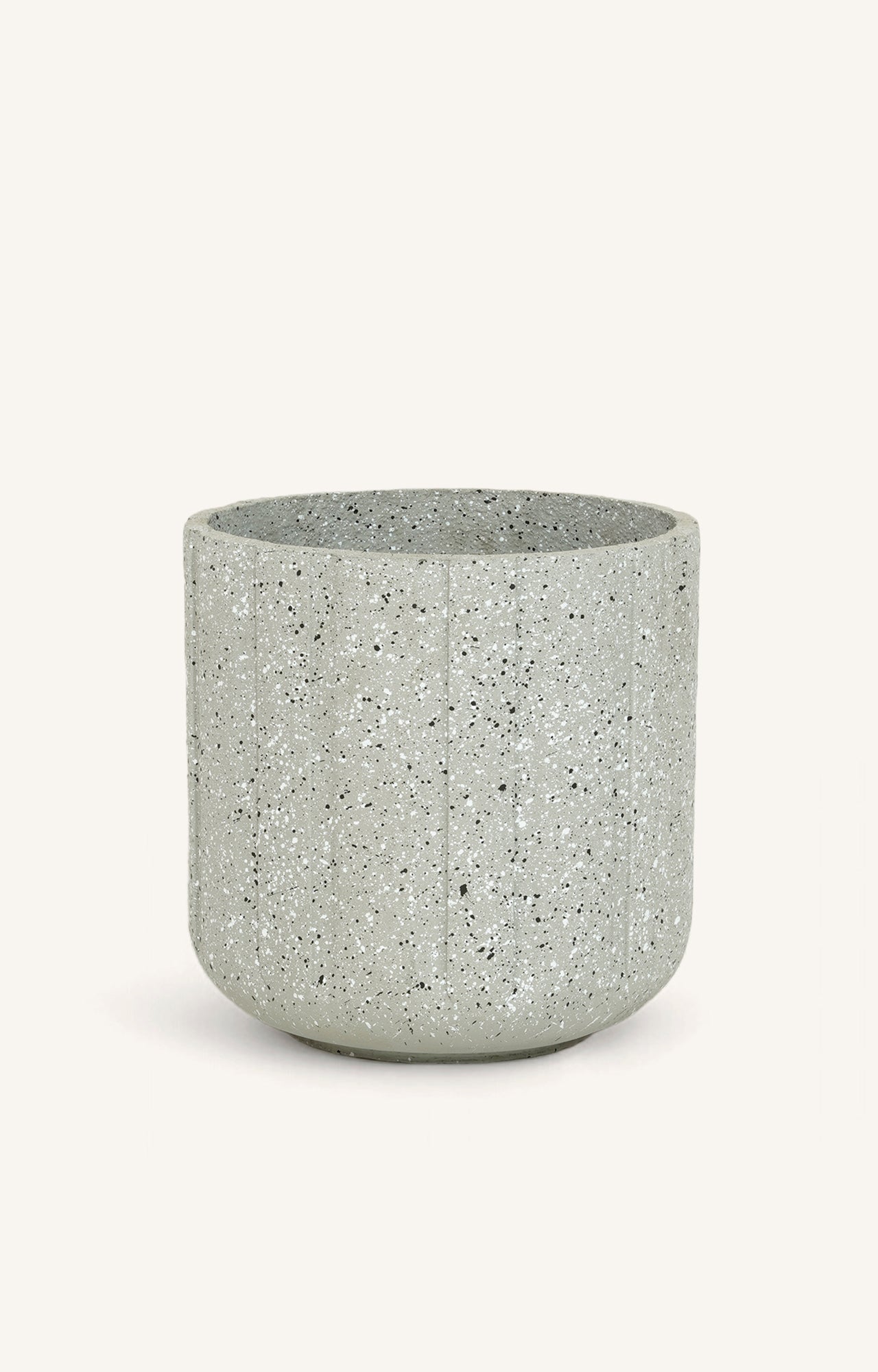 Modern Grey Terrazzo Planter Set with Sleek Matte Finish