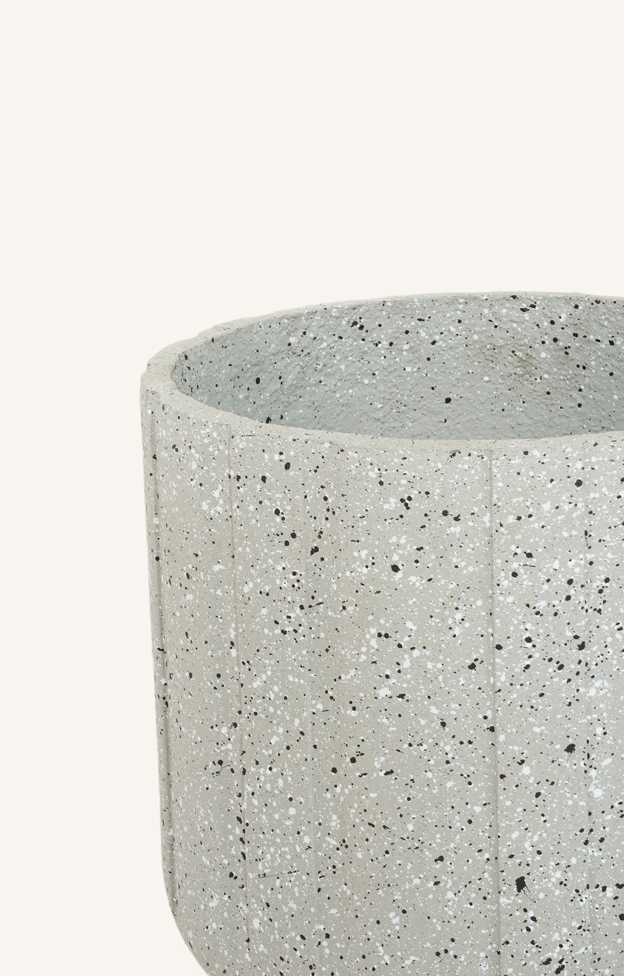 Modern Grey Terrazzo Planter Set with Sleek Matte Finish