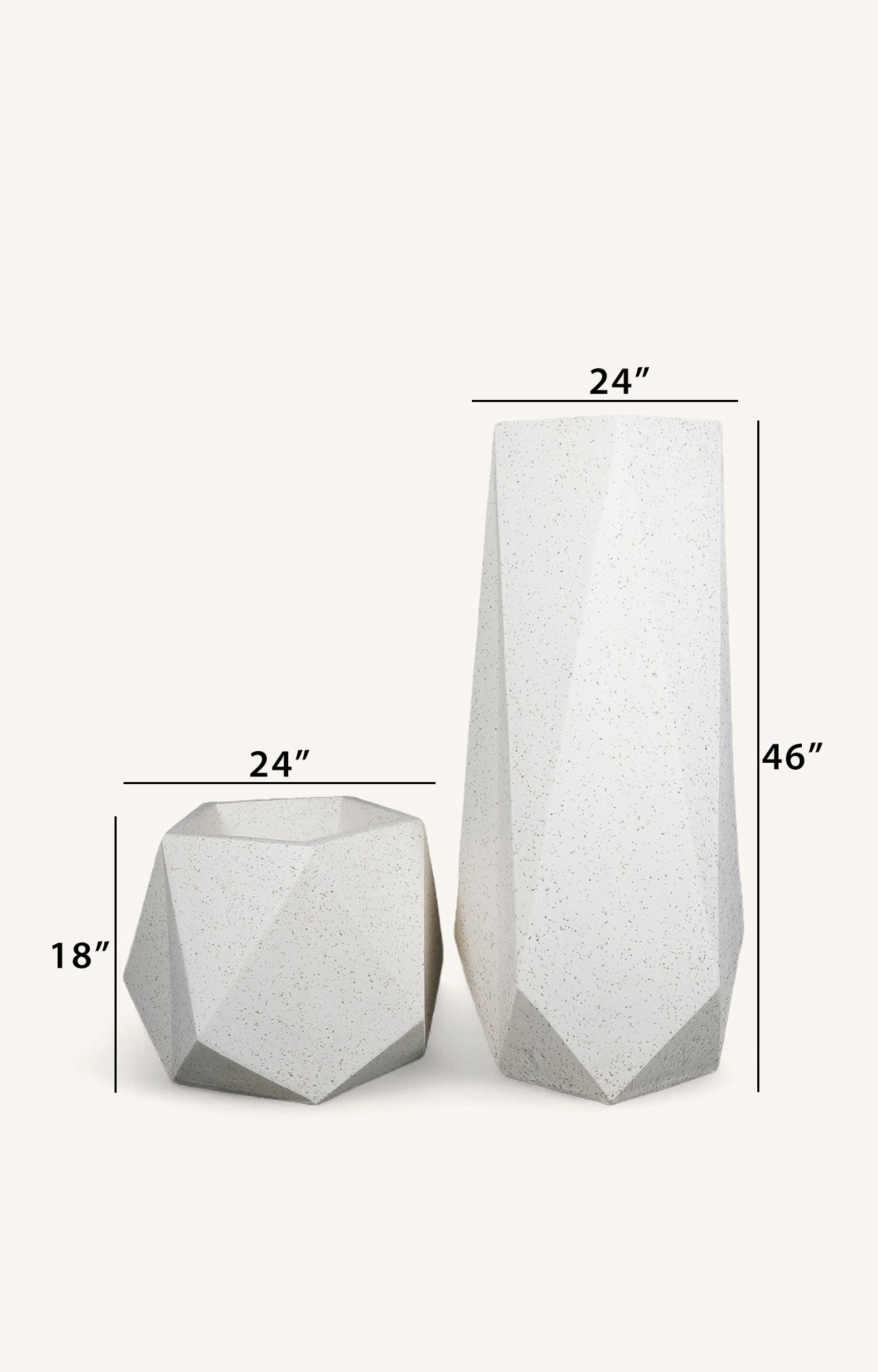 White with Pentagon Shape Indoor Planter