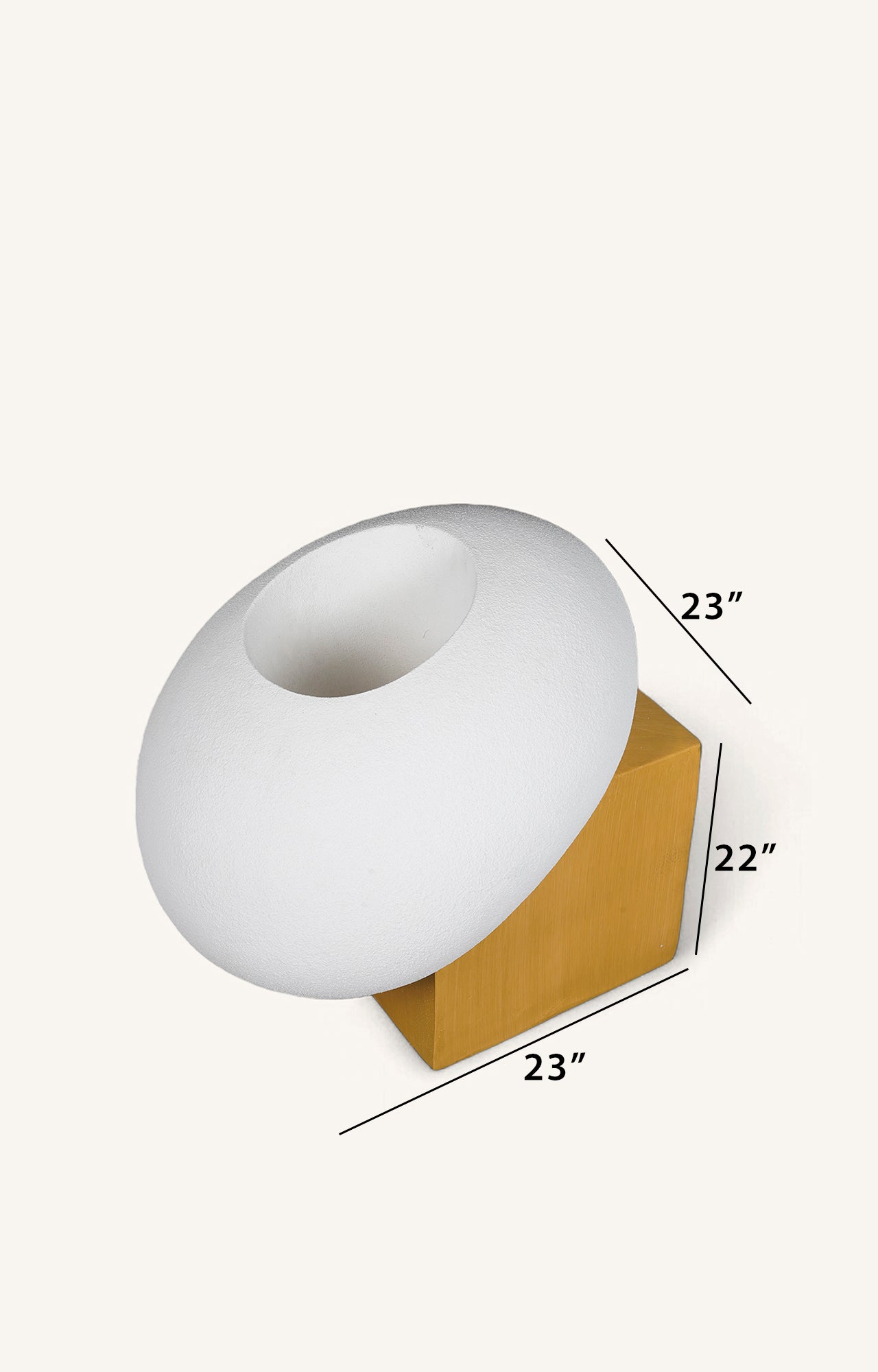 texture sphrical bowl wood and resin planter