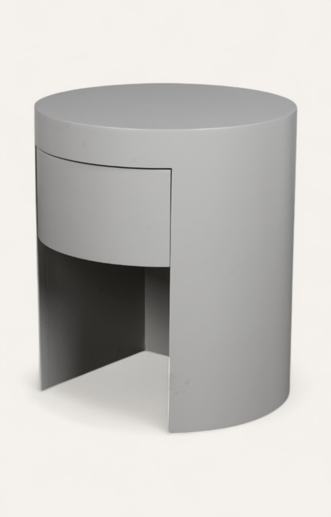 Minimal Bedside Table in White Matte Finish