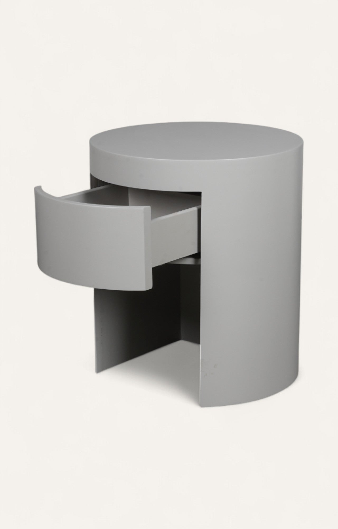 Minimal Bedside Table in White Matte Finish