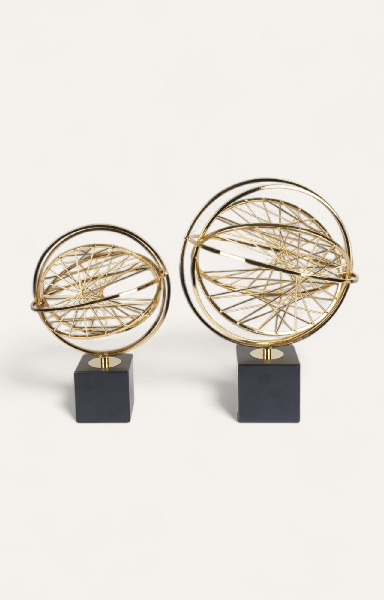 Modern Golden Eclipse Orbital Décor - Set of 2