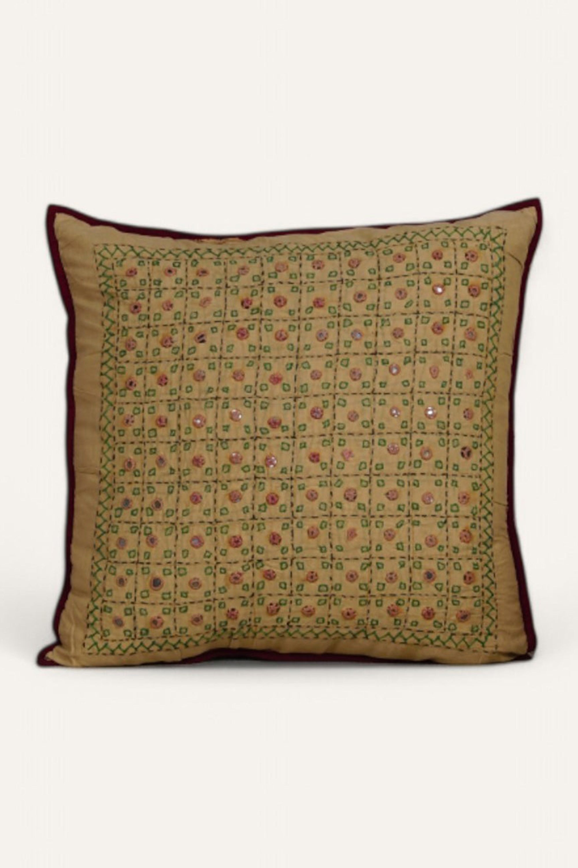 Indian minimal Embroidered Cushion