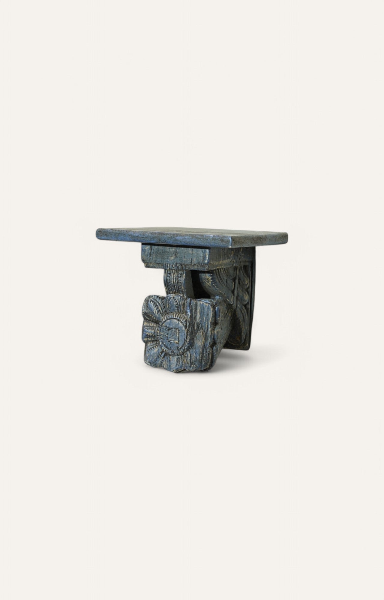 Vintage Wooden Carved Floral Wall Brackets
