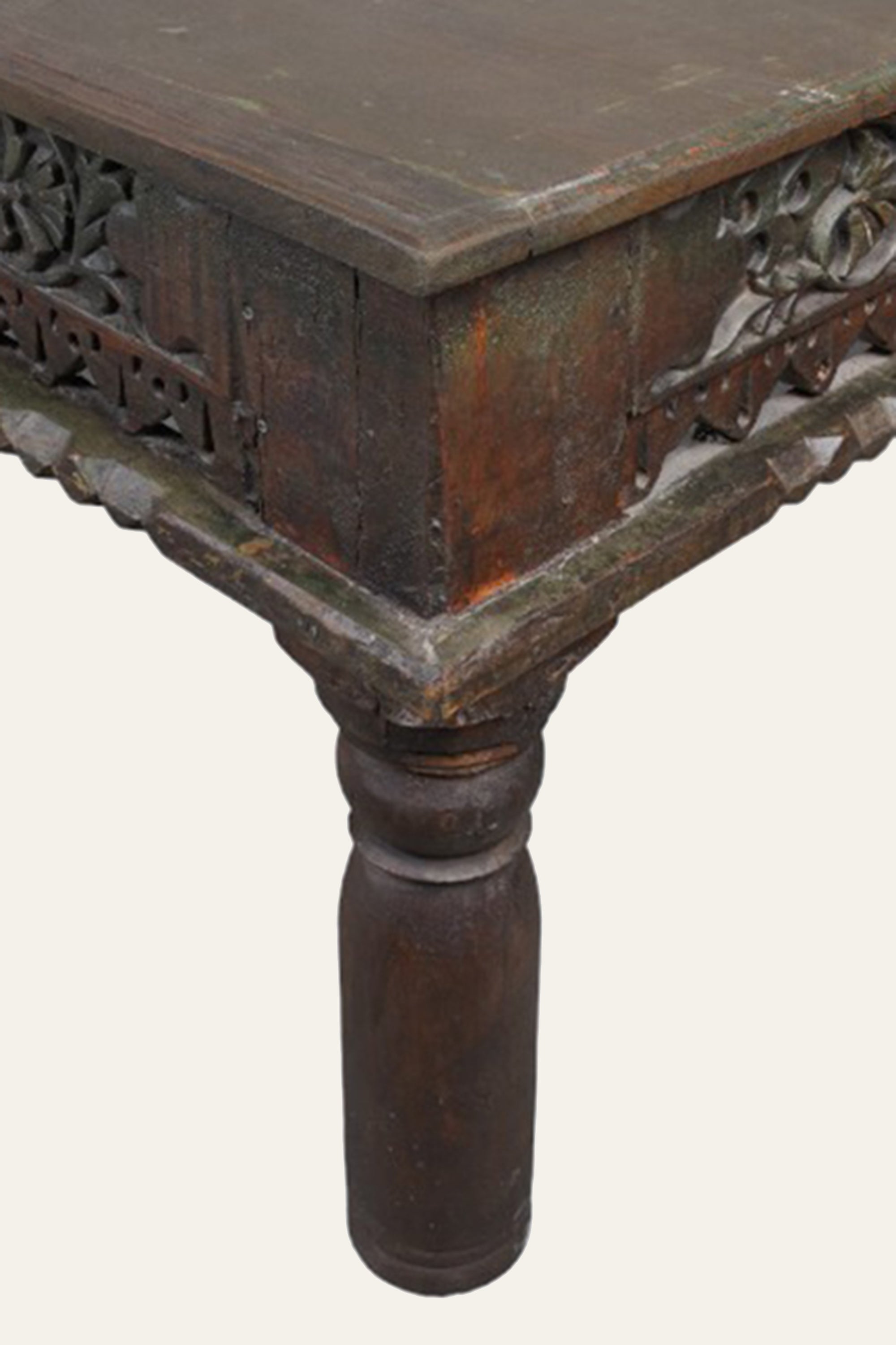 Long Dark Carved Heritage Coffee Table
