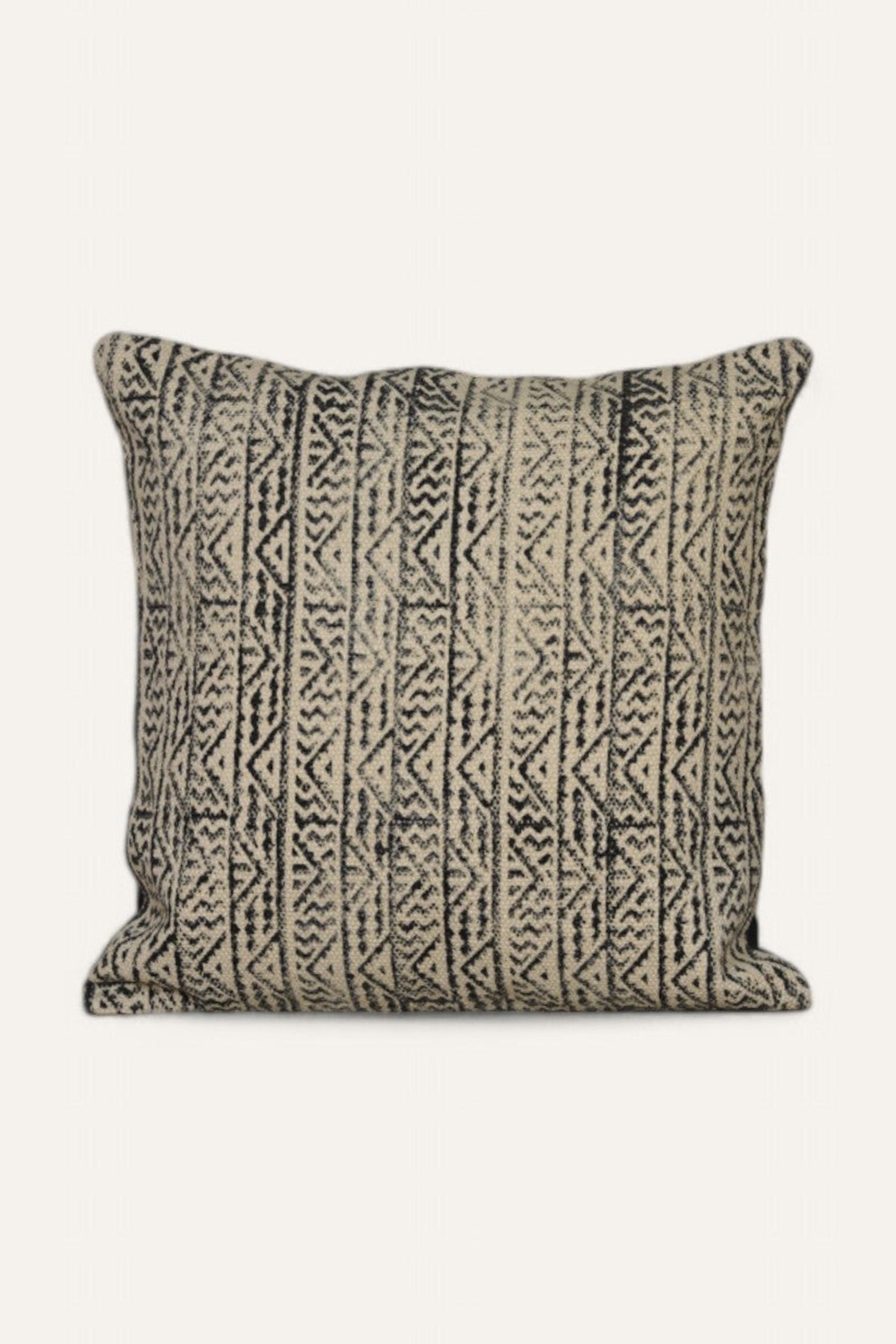 Intricate Patterned Black and White Cushion