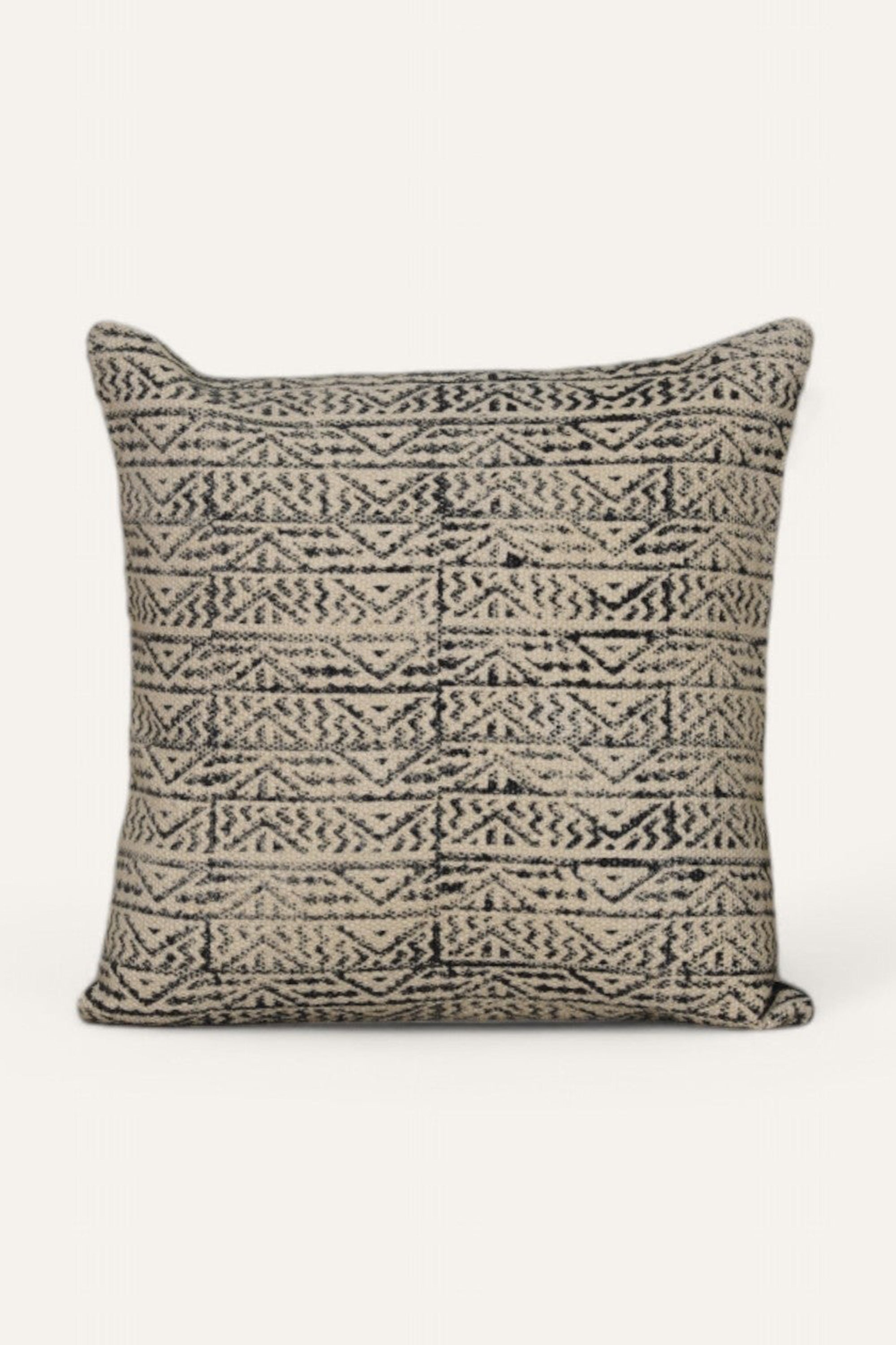 Intricate Patterned Black and White Cushion