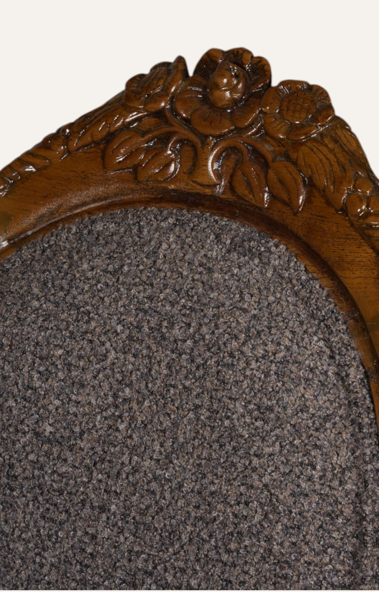 Victorian style teak wood armchair in dark oak