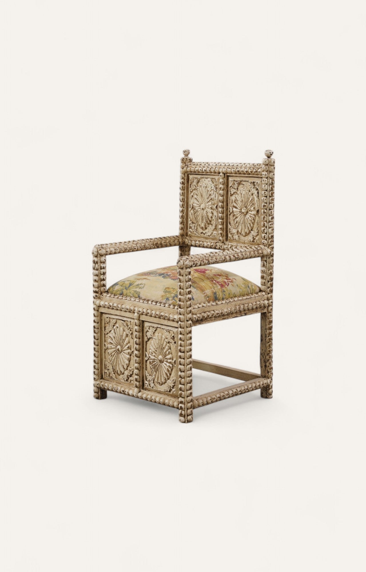 Ornate Teak Wood Armchair