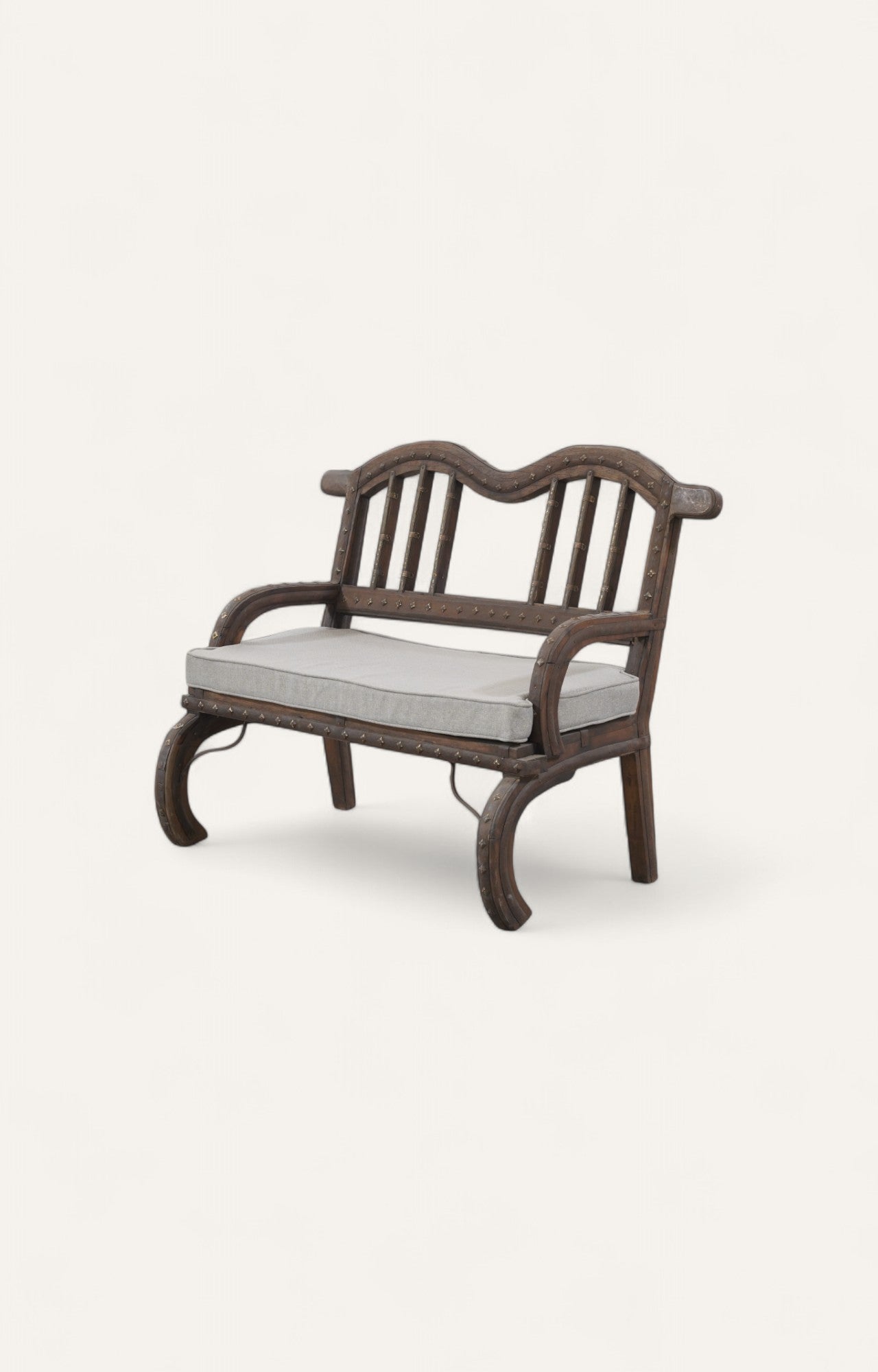 Industrial Accent Sofa in Acacia & Metal