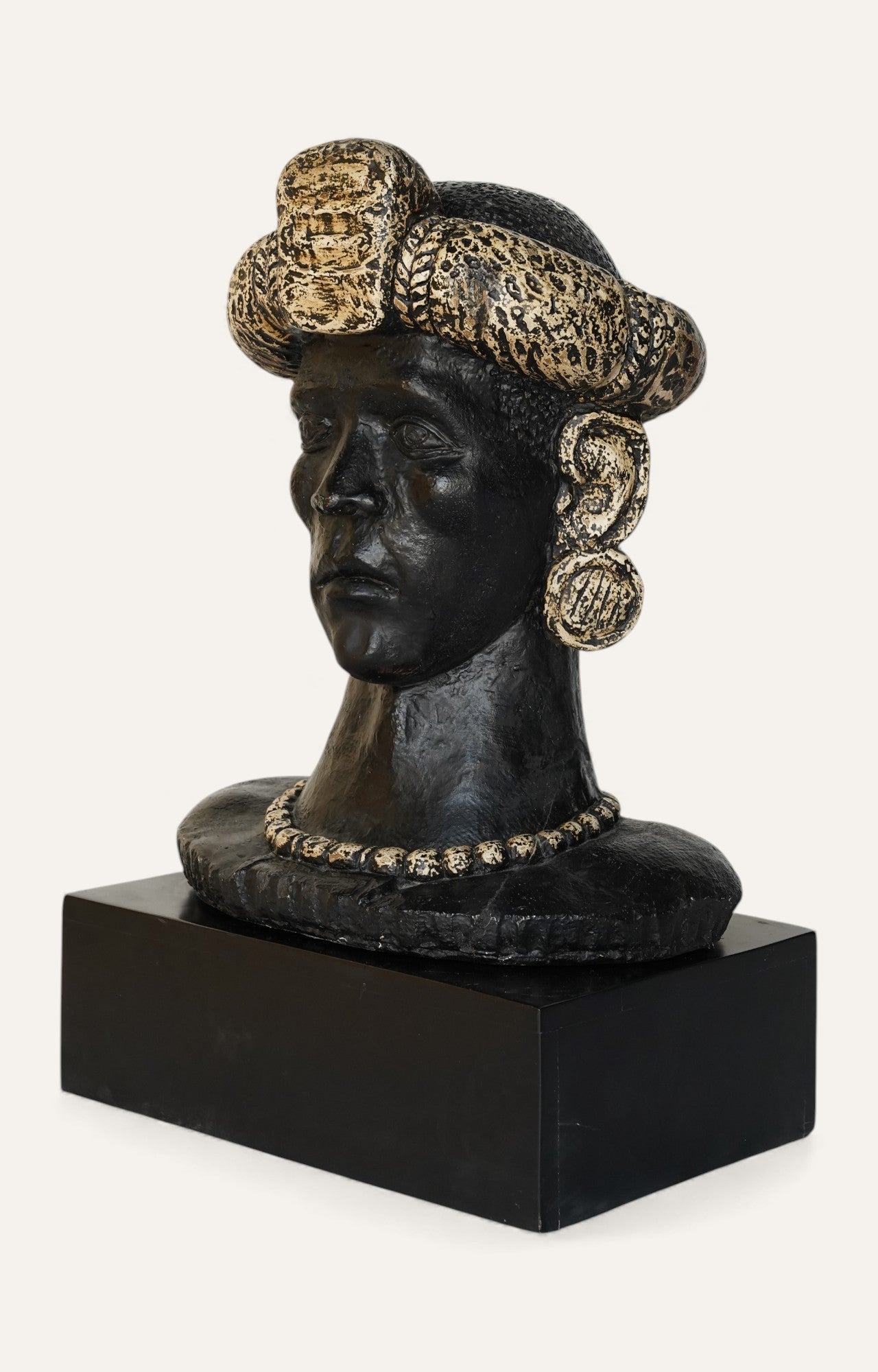 Black Tribal Bust with Snake Headdress