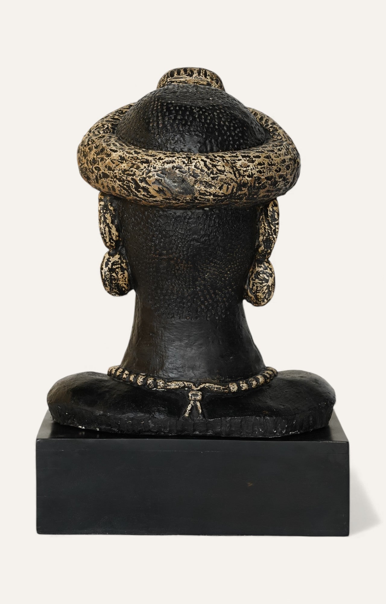 Black Tribal Bust with Snake Headdress