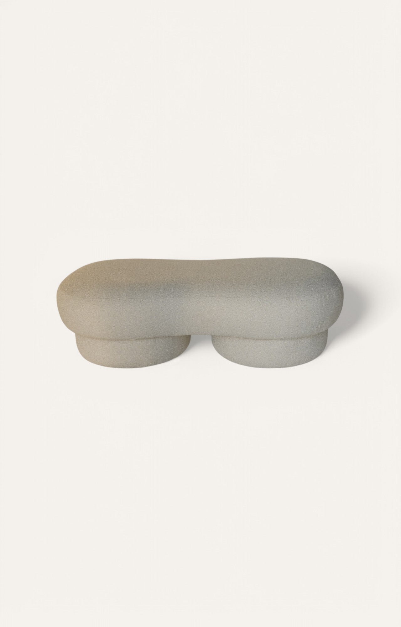 Wave Ivory Curved Ottoman