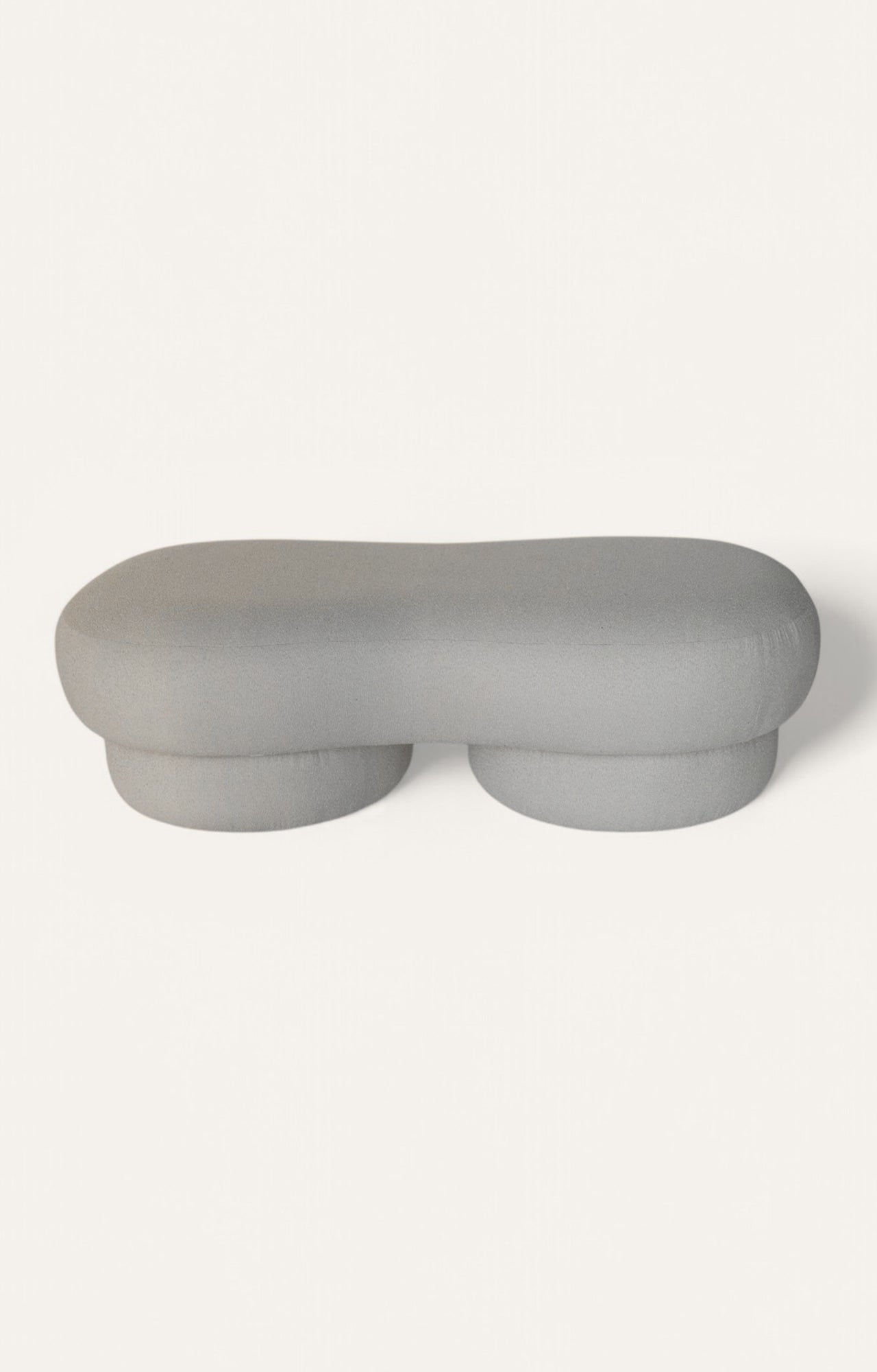 Wave Ivory Curved Ottoman