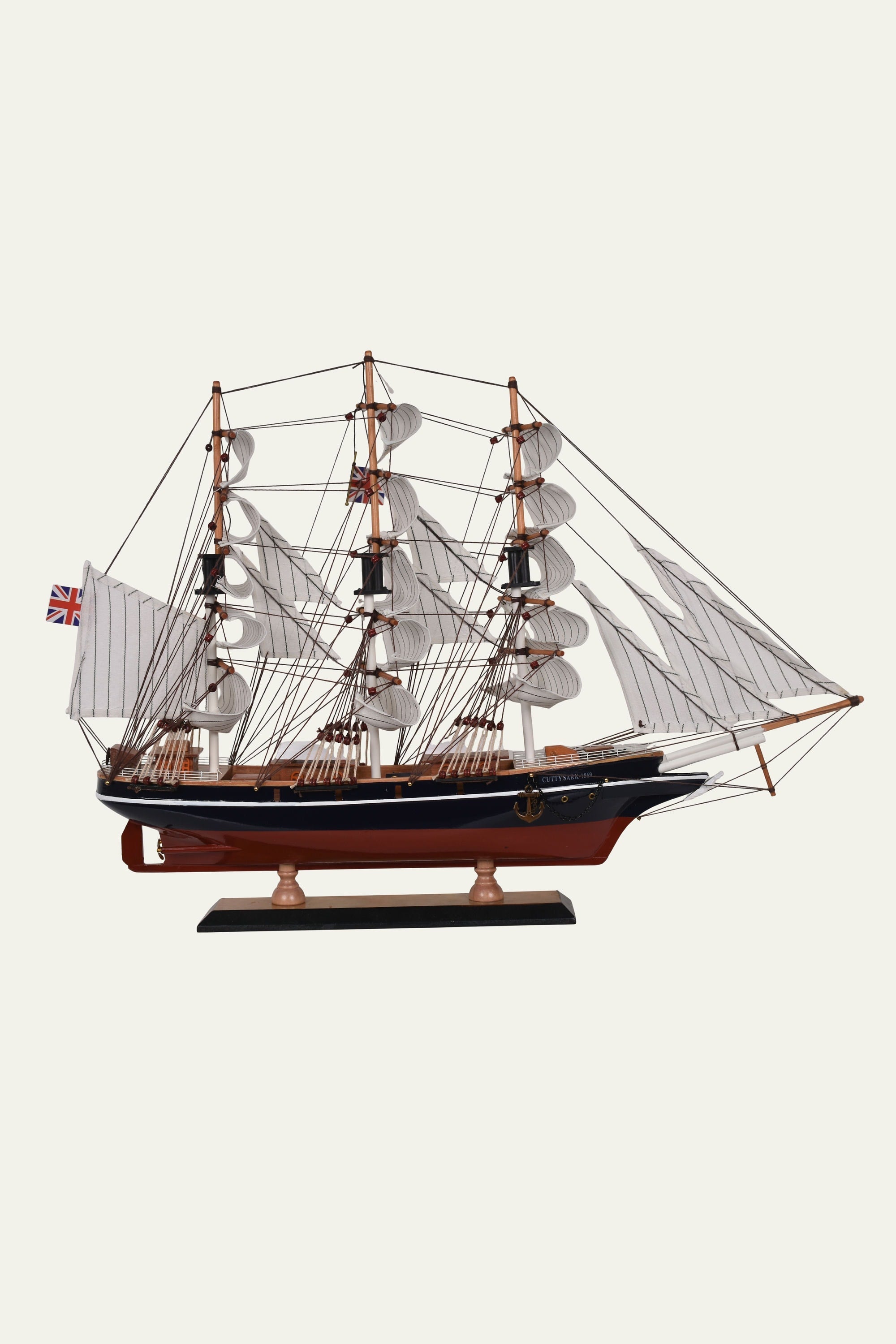 Handcrafted Pinewood Classic Sailing Ship Décor