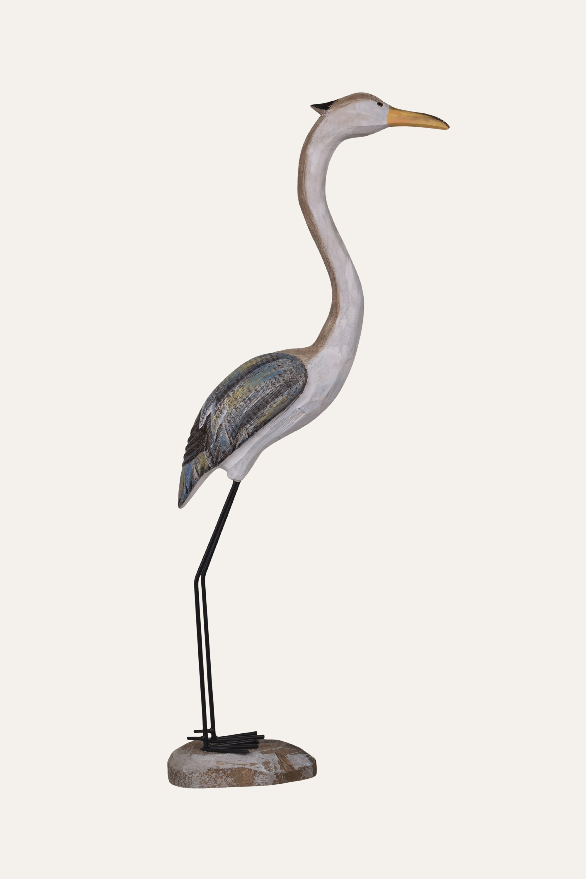 Handcrafted Paulownia Wood Standing Bird Sculpture - Big