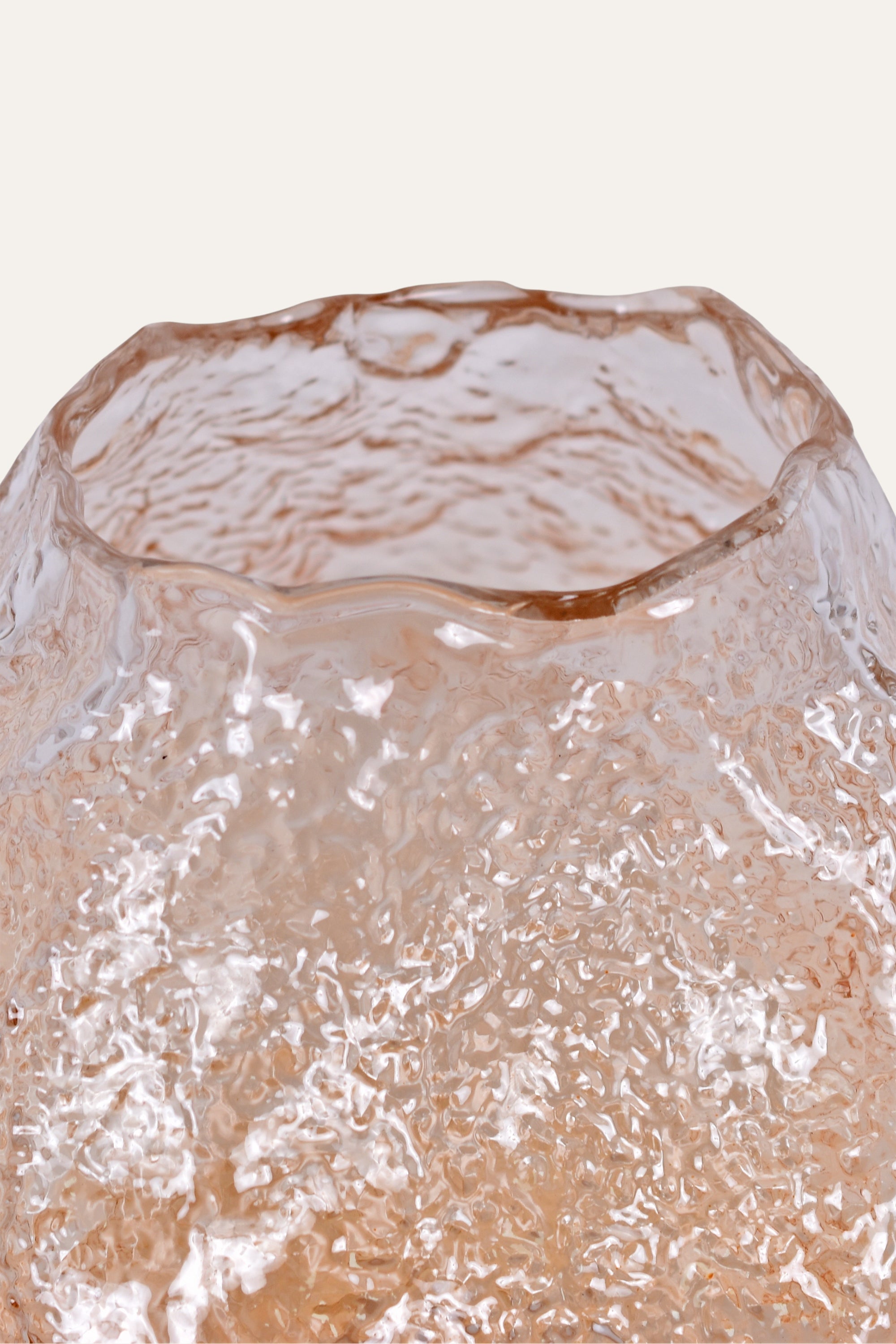 Sculptural Amber Colored Hand Blown Glass Vase for Modern Home Décor