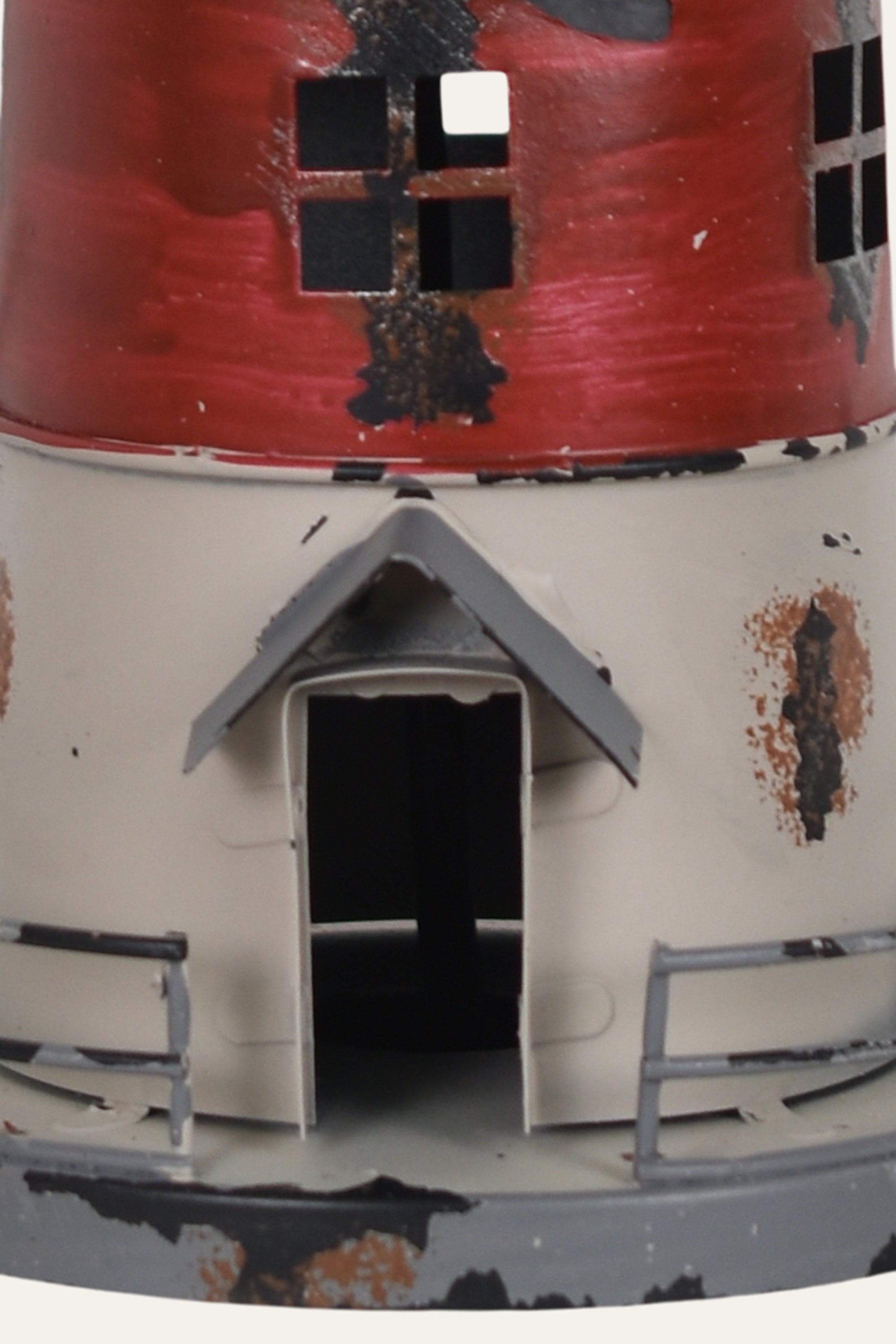 Vintage Iron Lighthouse Table Lamp with Fabric Shade