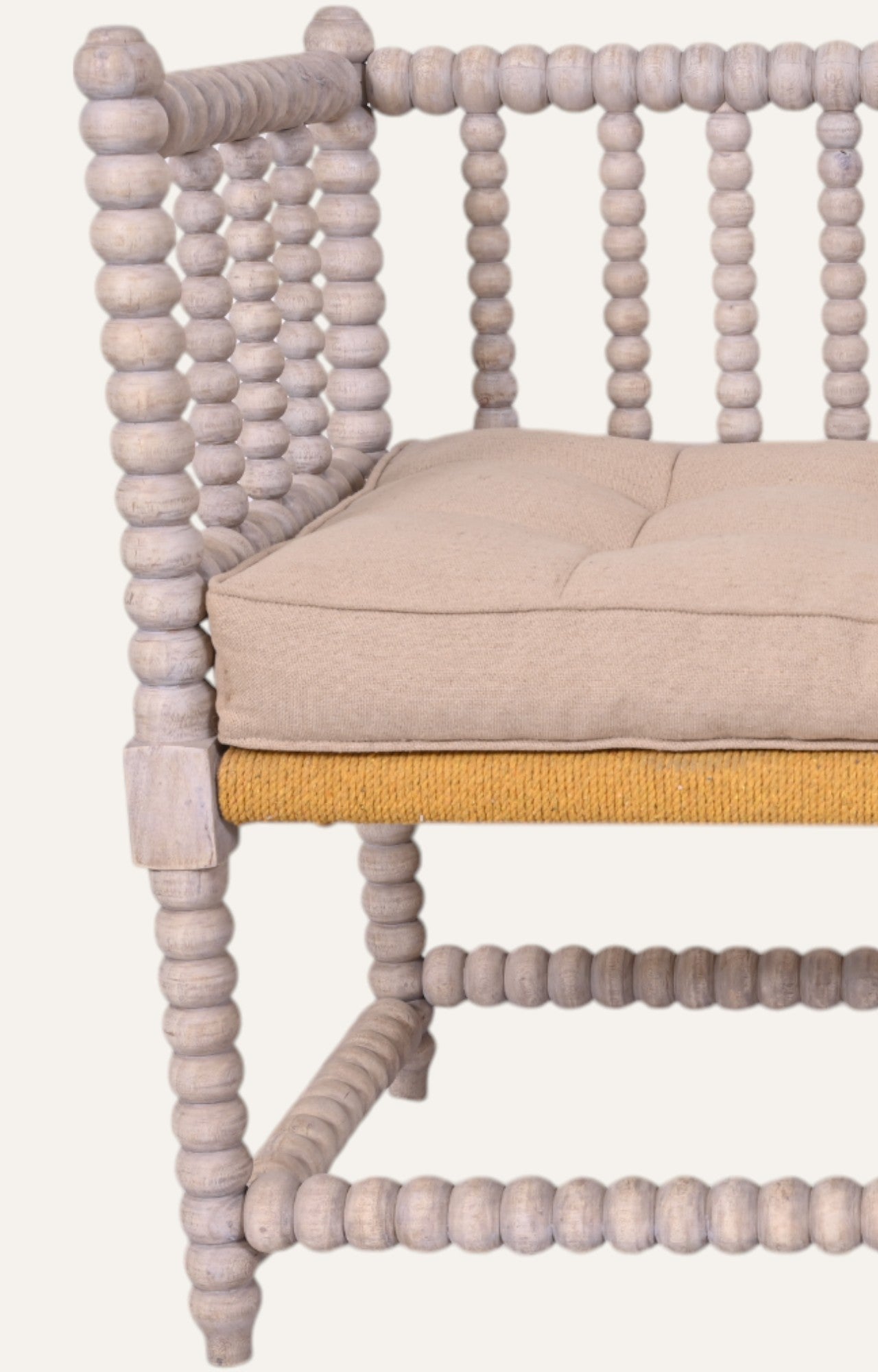 Spindle leg Upholstered Bench