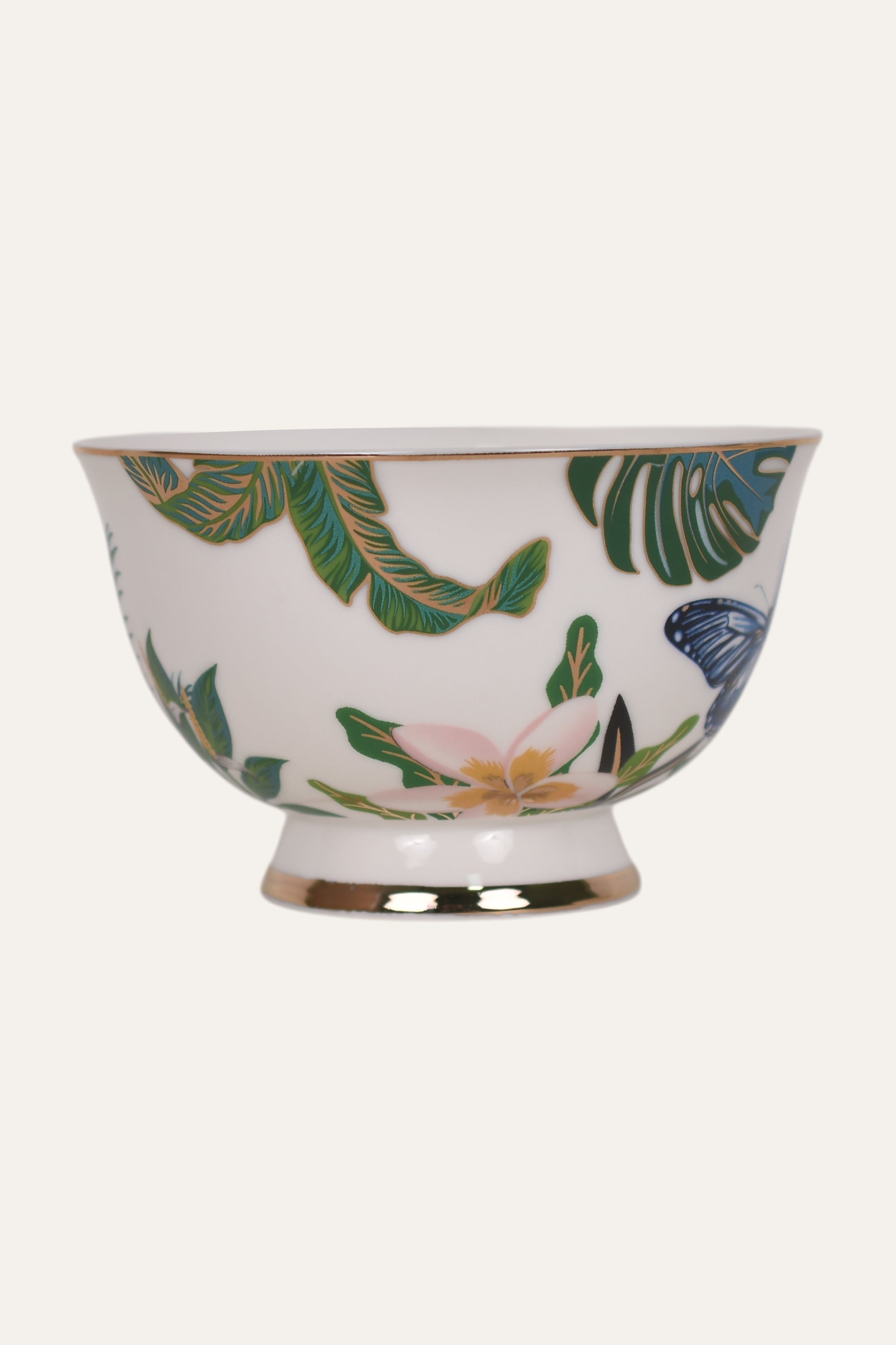 Tropical Bird Hand-Painted Porcelain Cup & Saucer Set with Gold Handle – Artisan Tea & Coffee Cup