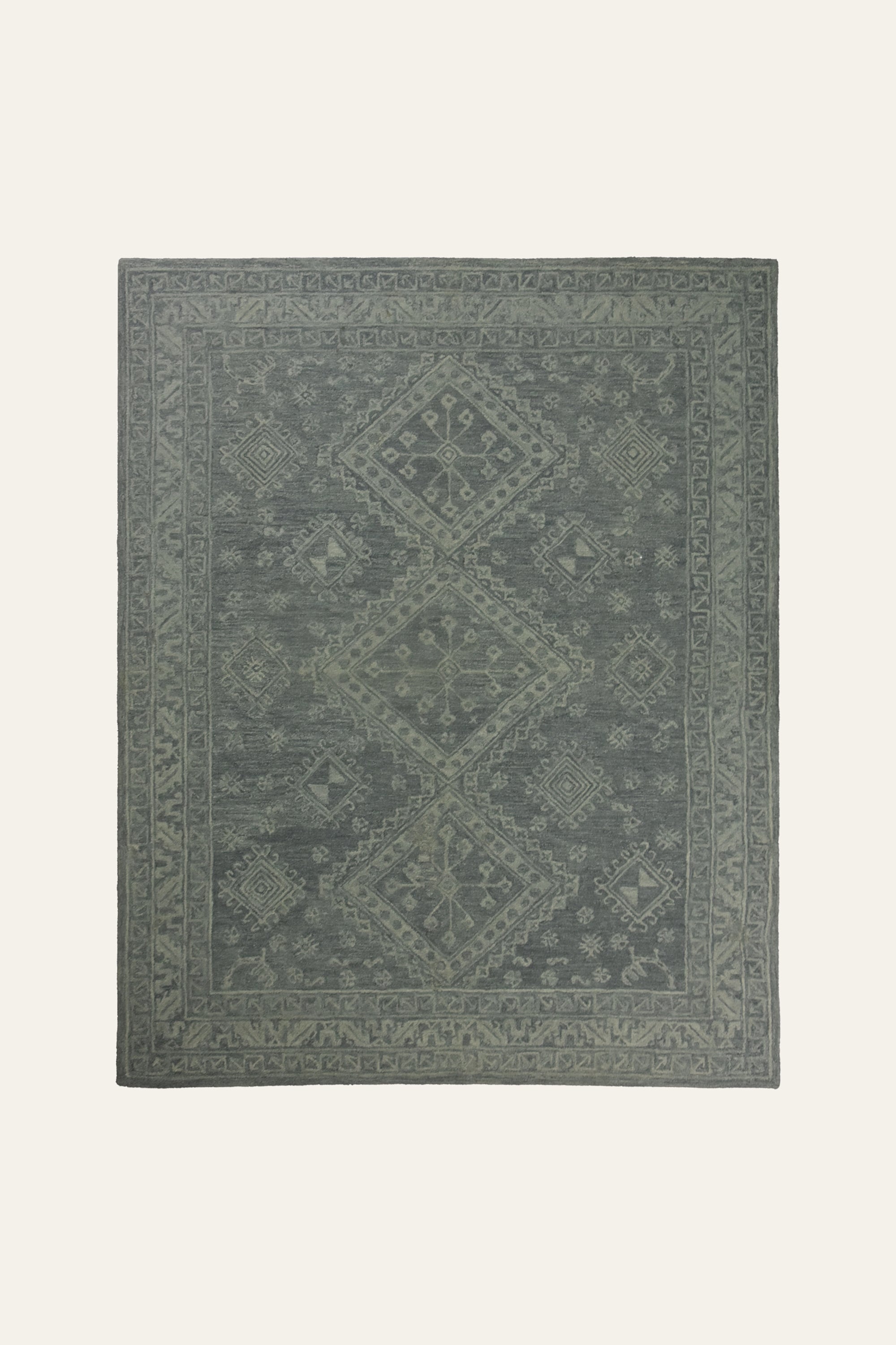 8x10 Ft. Vintage Grey Hand tufted Wool Area Rug for Living Room
