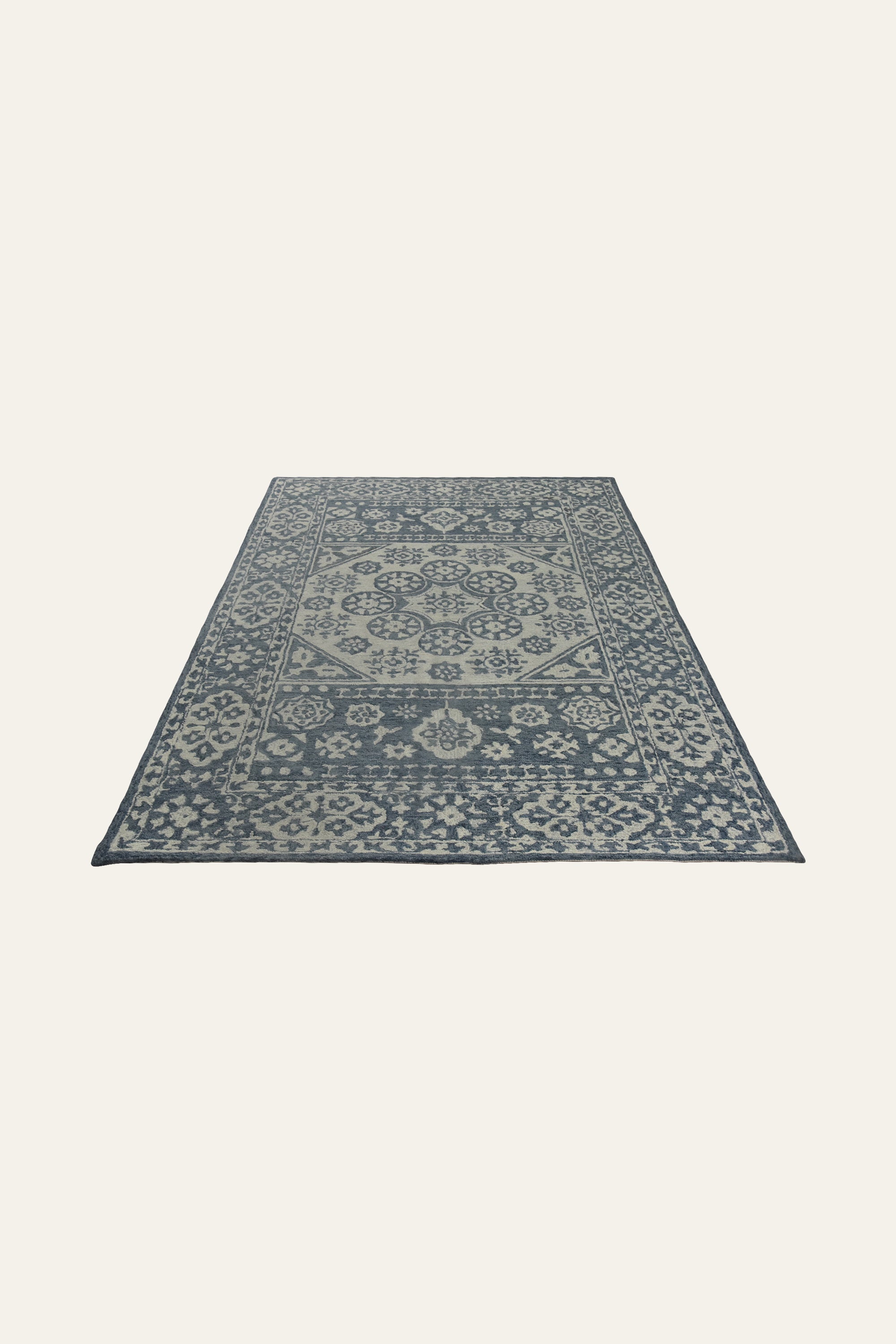 8x10 Ft. Navy Vintage Medallion Wool Area Carpet