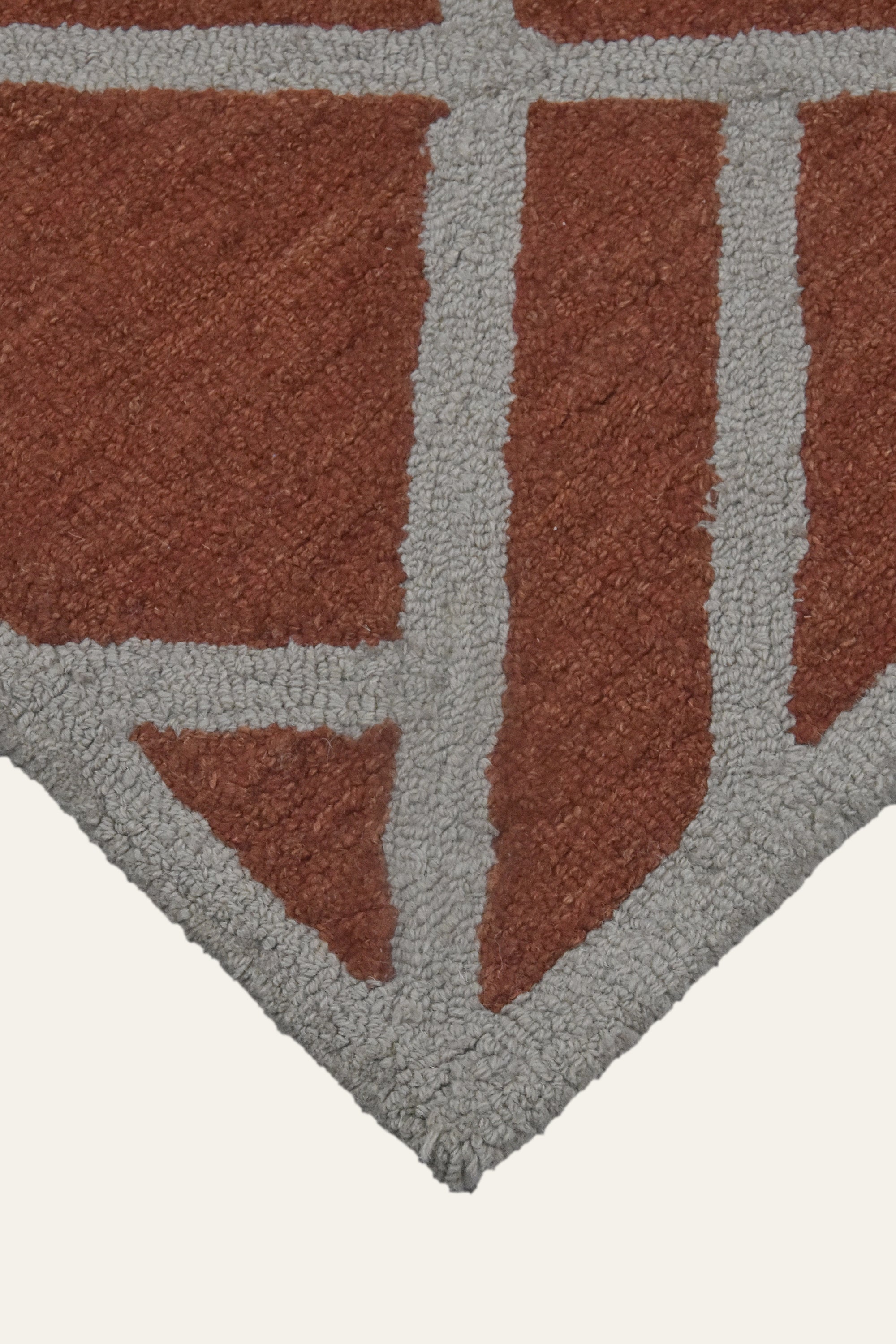 8x10 Ft. Terracotta Trellis Handtufted Wool Area Carpet