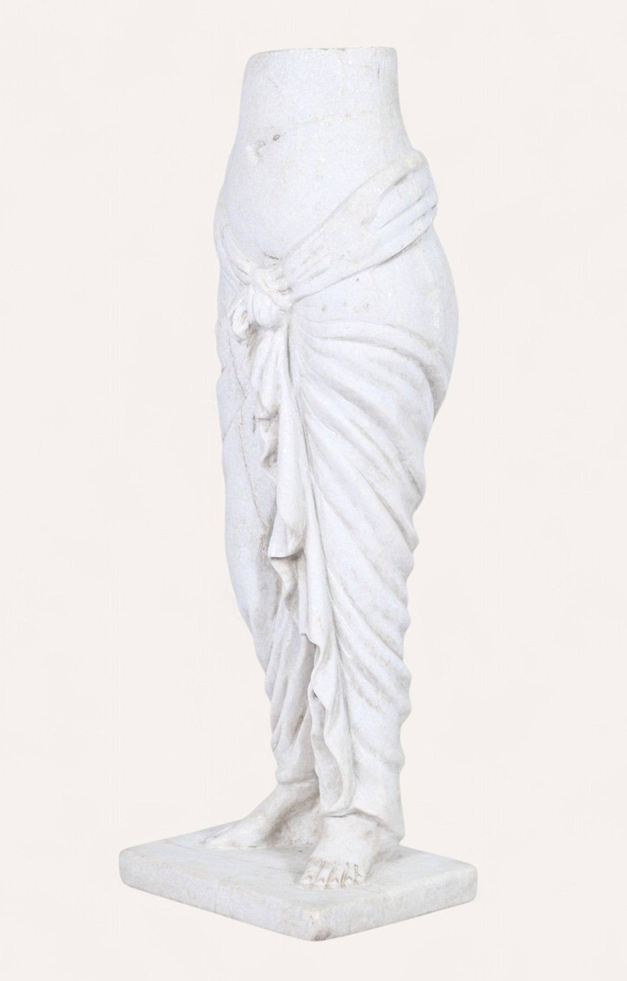 Fragment of Draped Femininity in Marble