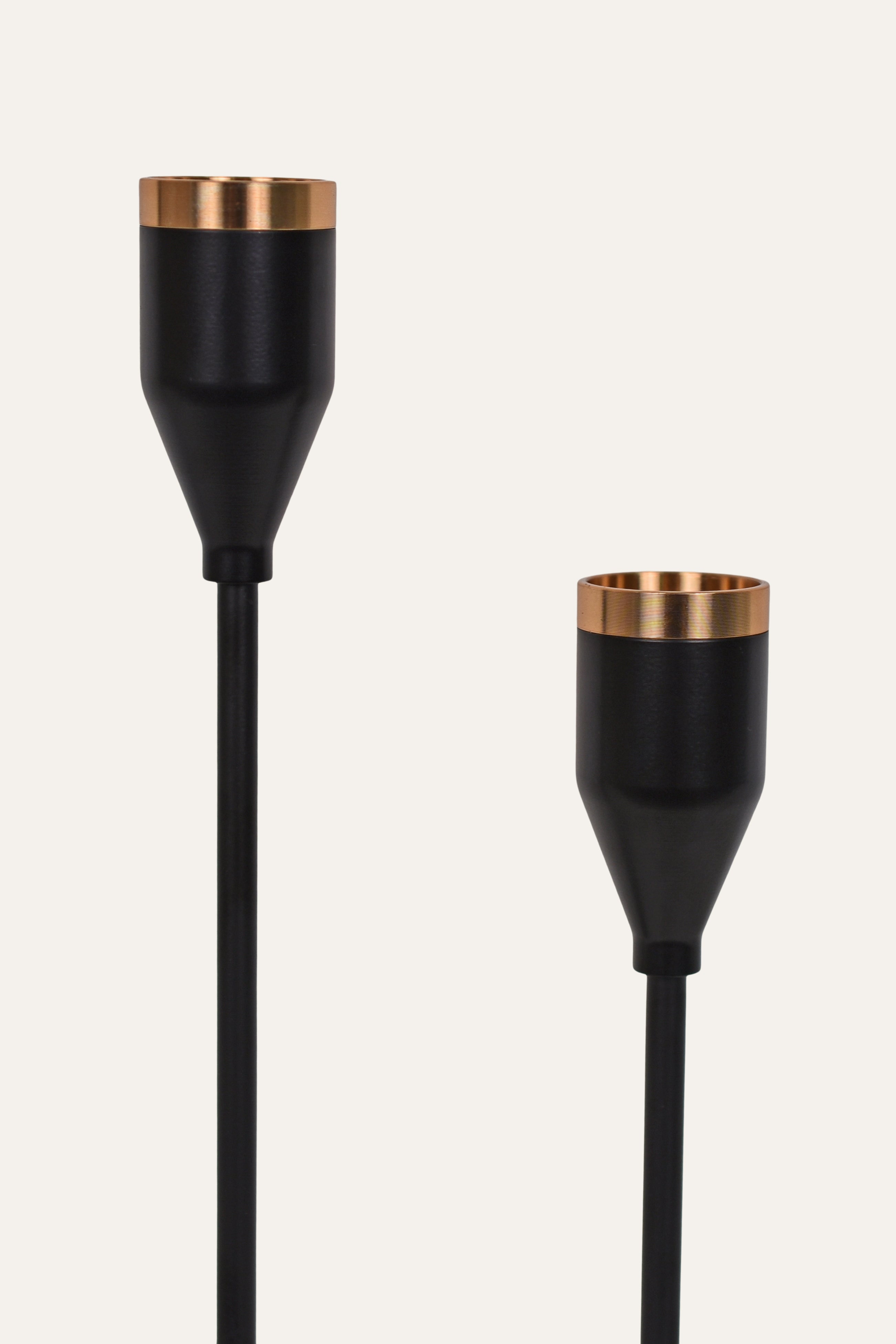 Modern Black Metal Candle Stand Set