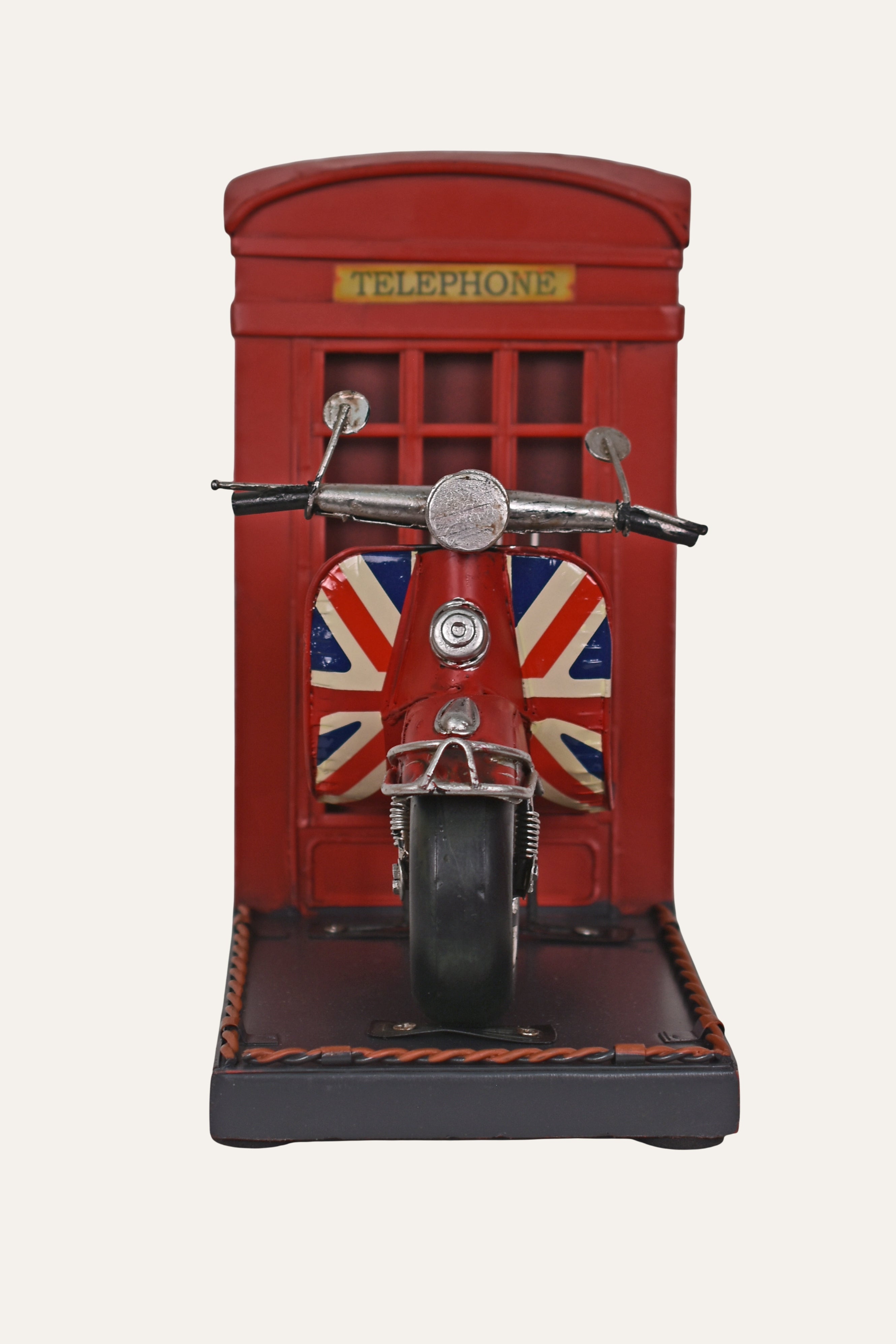 Vintage Union Jack Vespa Metal Bookends