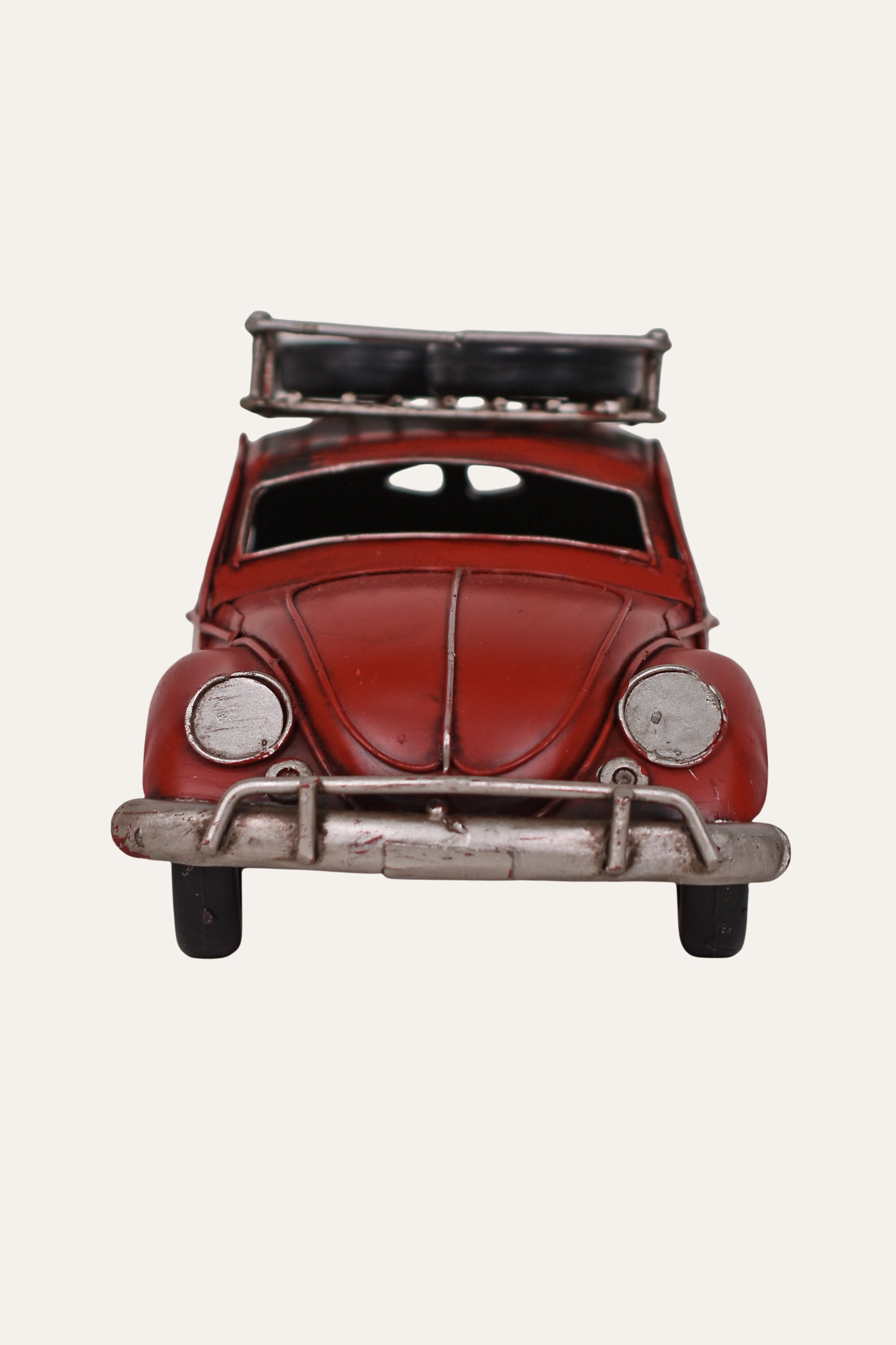 Vintage Red Beetal Metal Miniature Car Décor