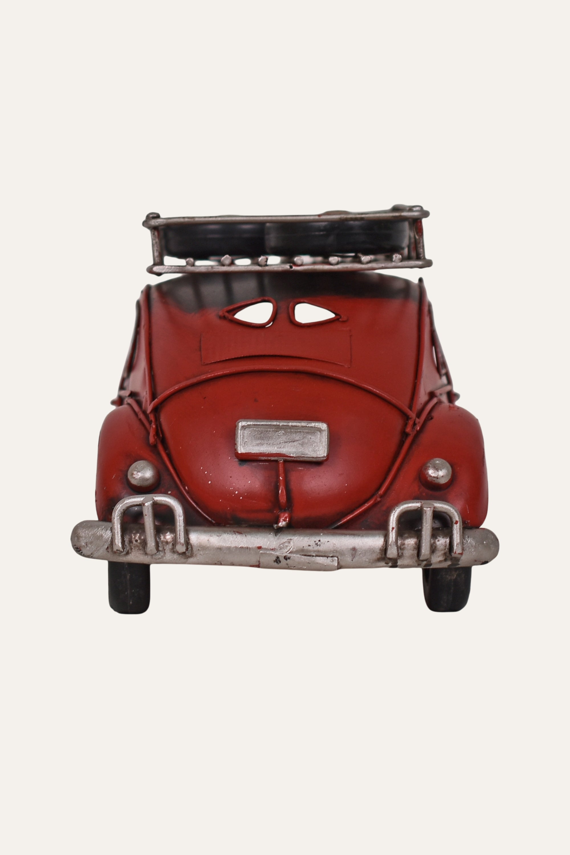 Vintage Red Beetal Metal Miniature Car Décor