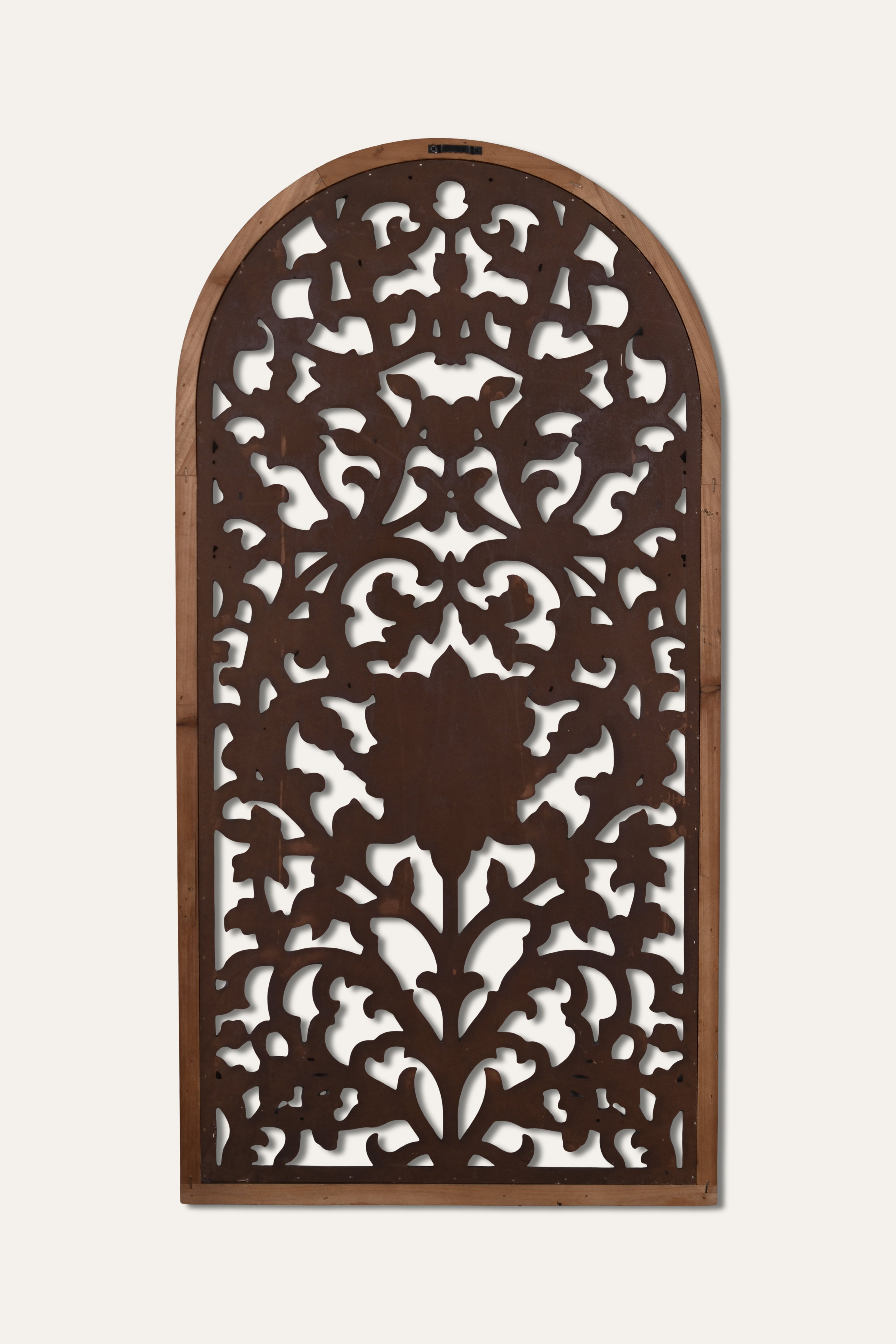 Handcrafted Floral Arch Wooden Carved Wall Panel