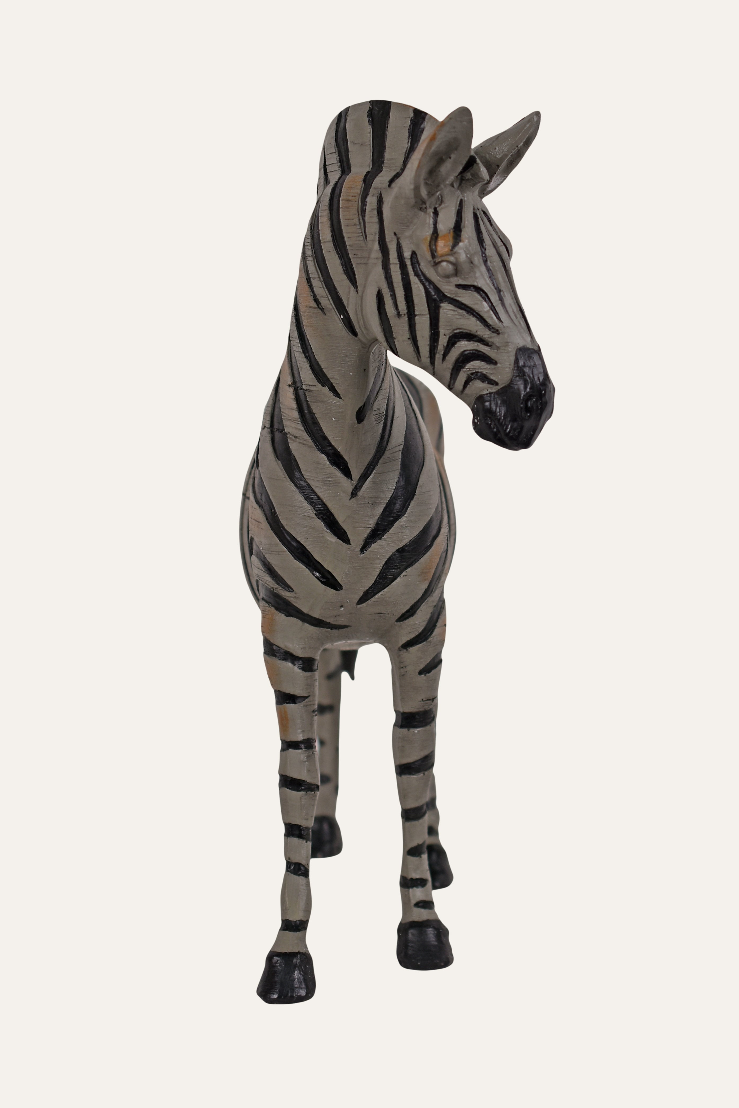 Modern Hand-Painted Resin Zebra Sculpture Set - Small