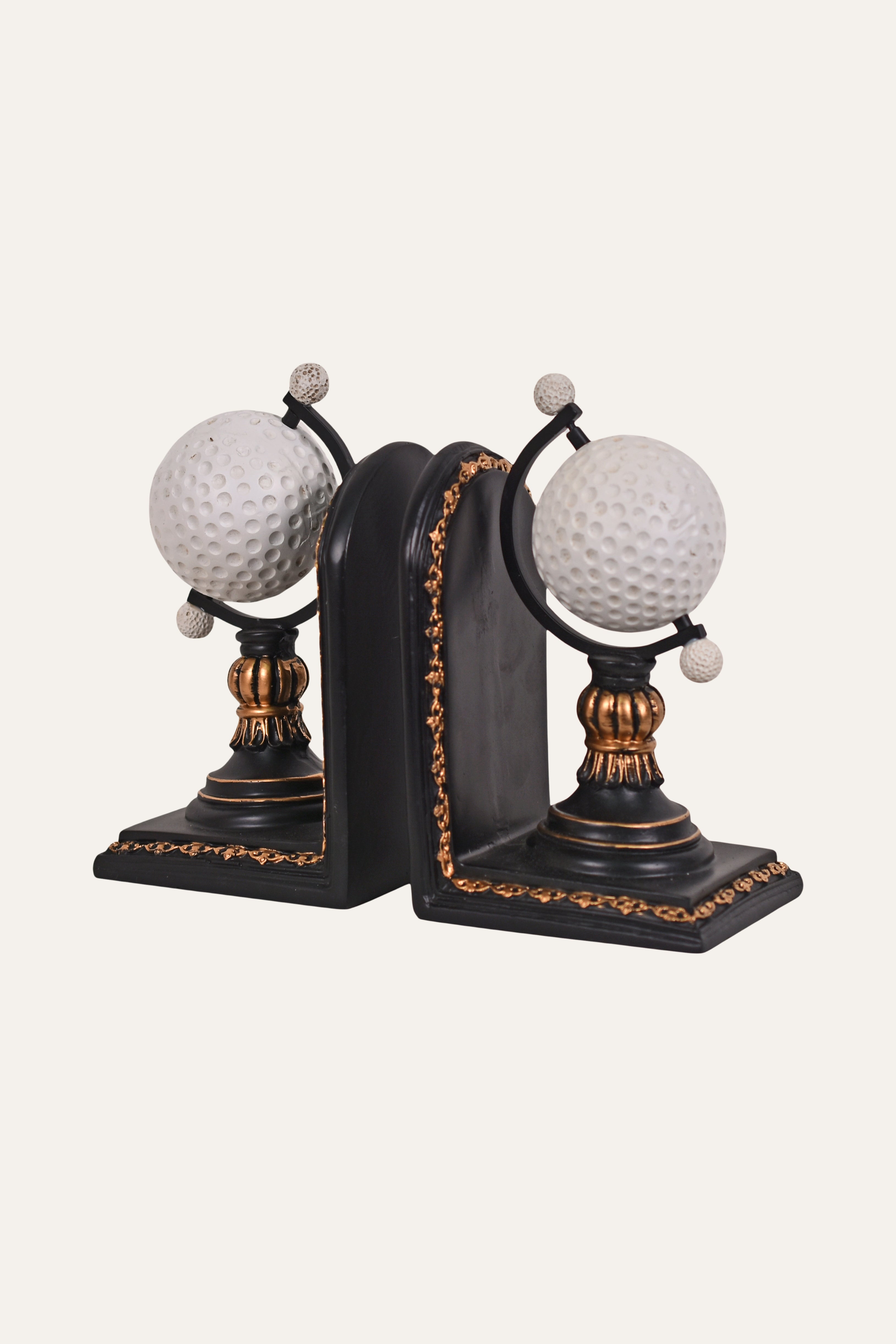 Vintage White Resin Golf Ball Bookends