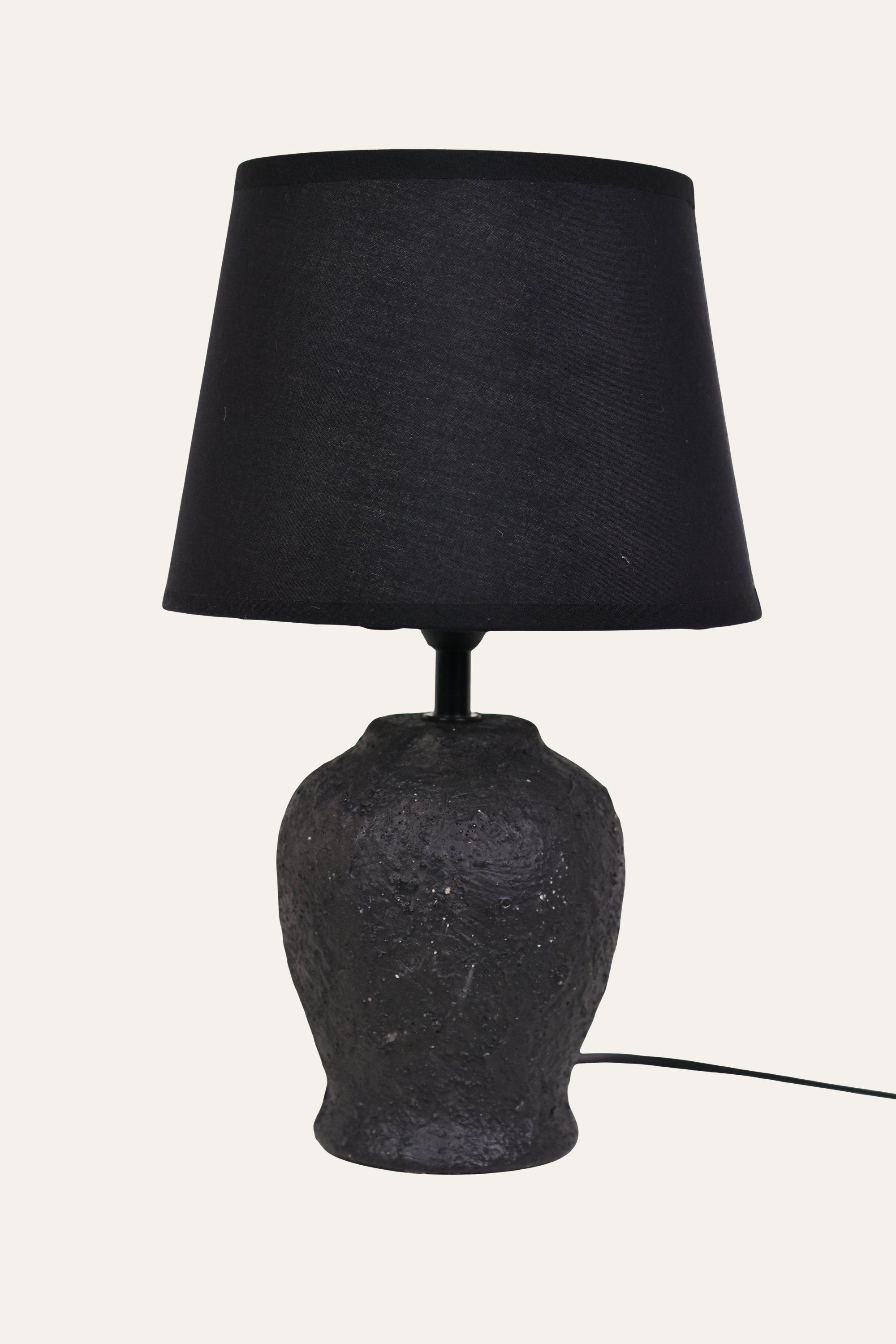Textured Black Ceramic Table Lamp