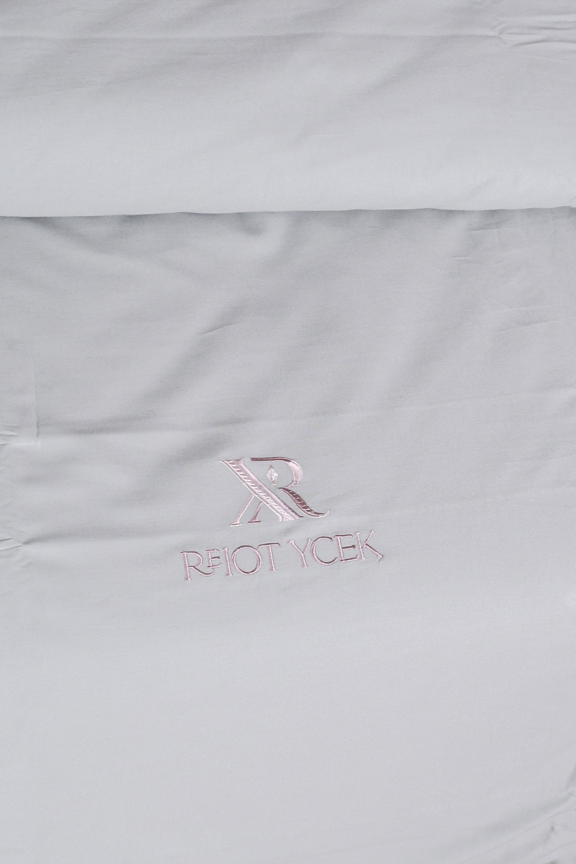 Sage Grey Indian Cotton Bedsheet Set with Quilt & Border Detail - Set of 4